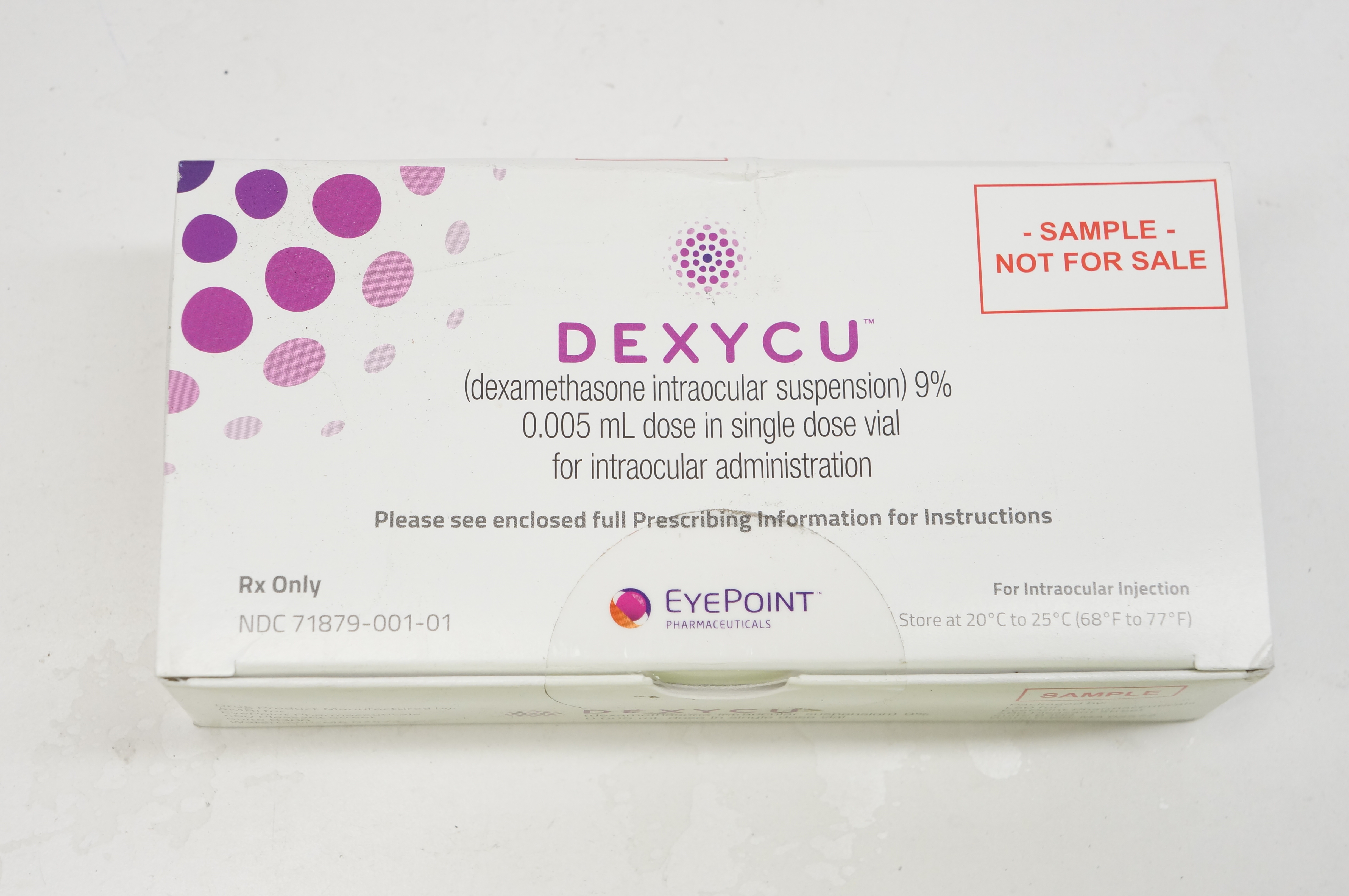 EyePoint NDC 71879-001-01 Dexamethasone Intraocular Suspension 9% x 0.005mL Dose