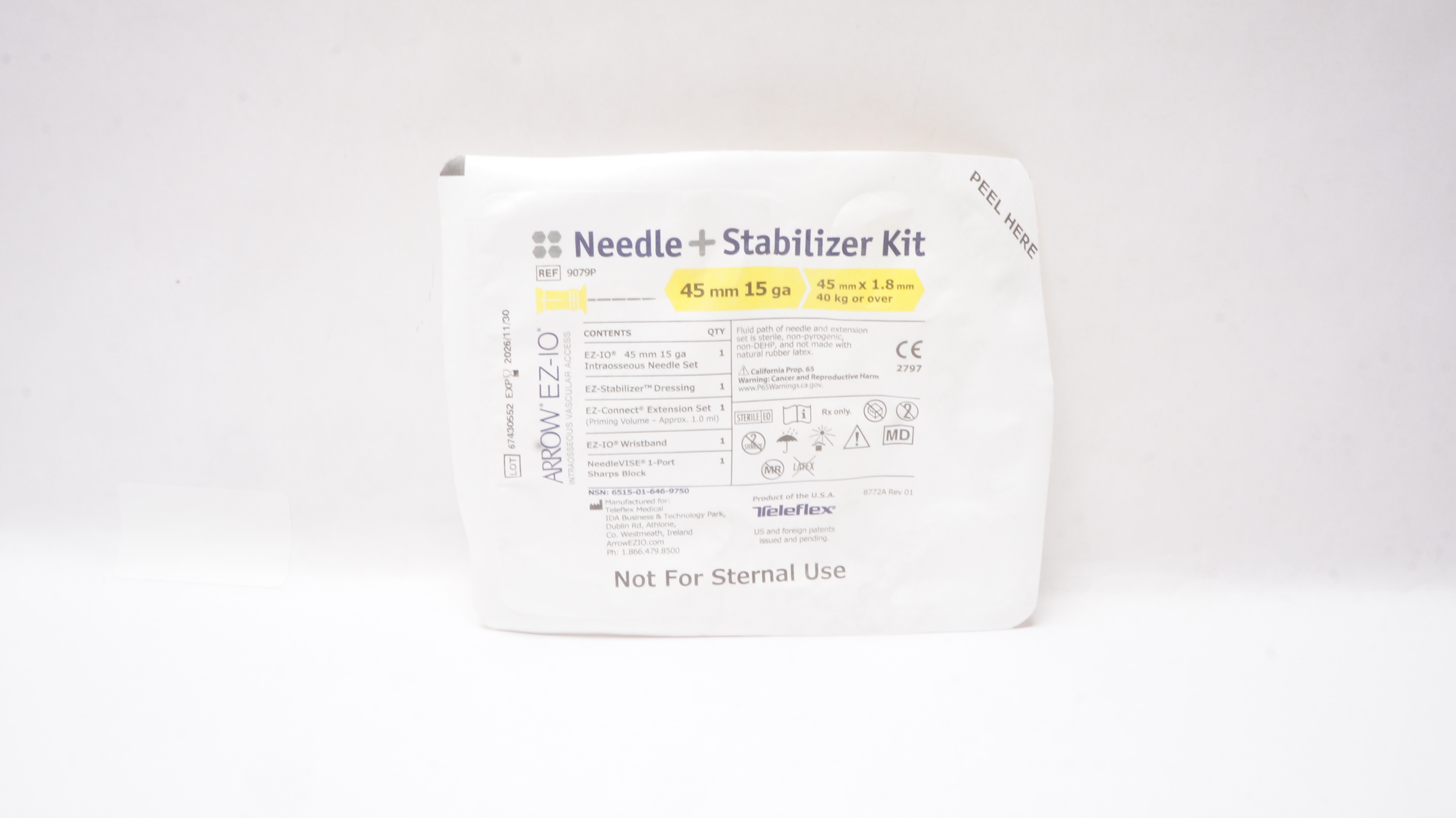 Teleflex 9079P Arrow EZ-IO Ndle + Stabilizer Kit 40kg< 15ga x 45mm