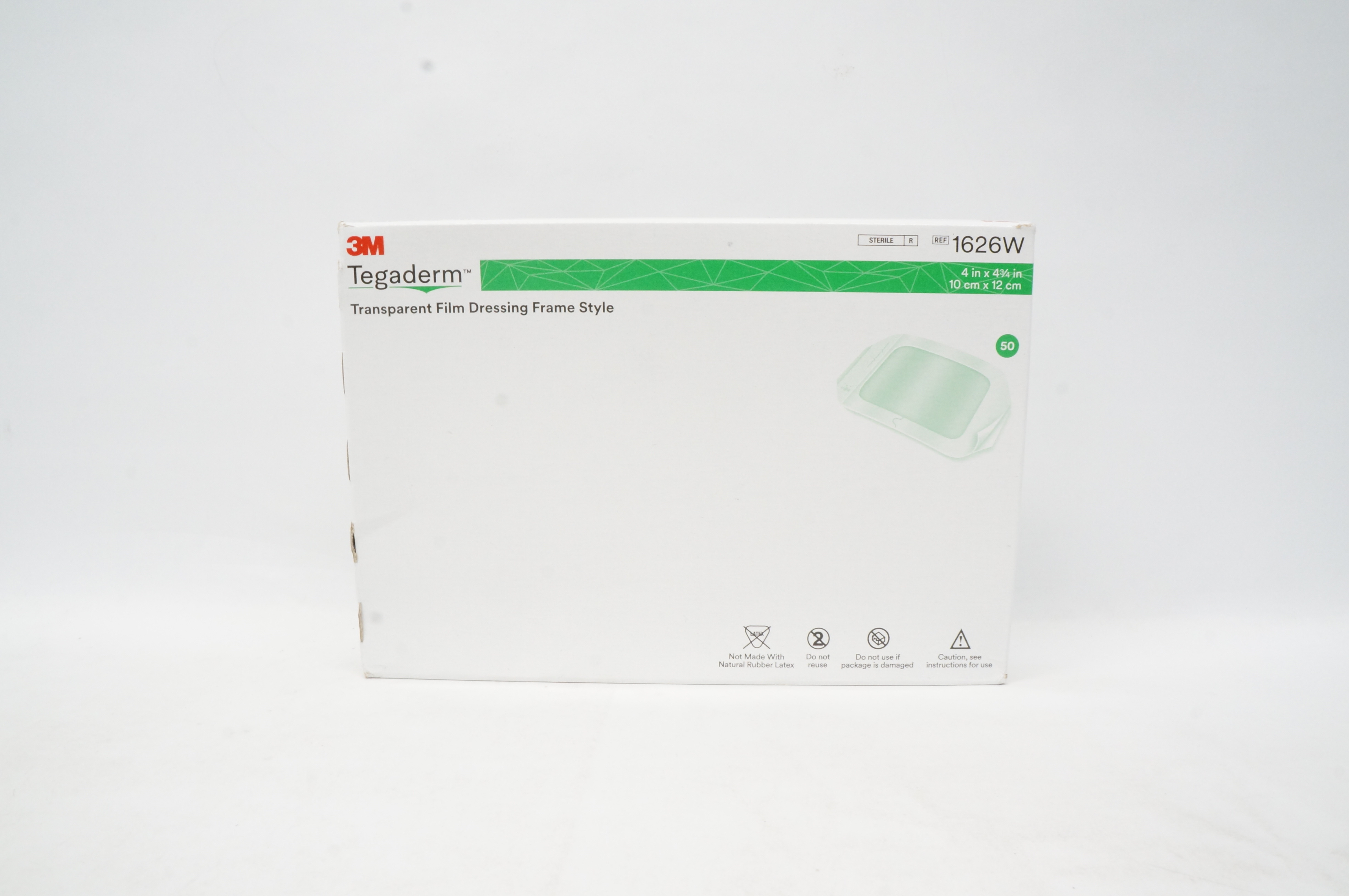 3M 1626W Tegaderm Transparent Film Dressing 4 inch x 4 3/4 inch - Box of 50