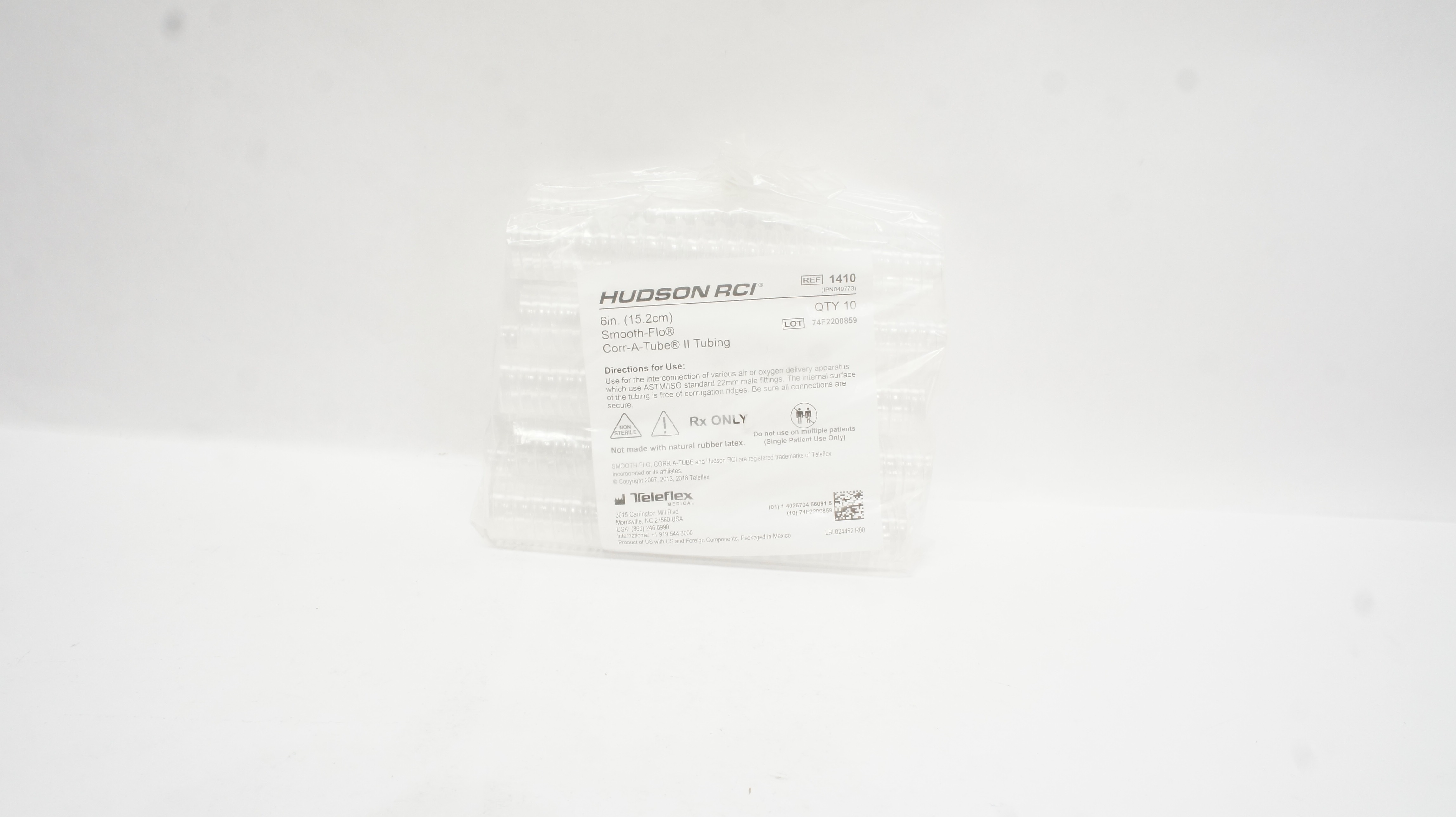 Teleflex 1410 Hudson RCI Smooth-Flo Corr-A-Tube II Tubing 6in.- Box of 10