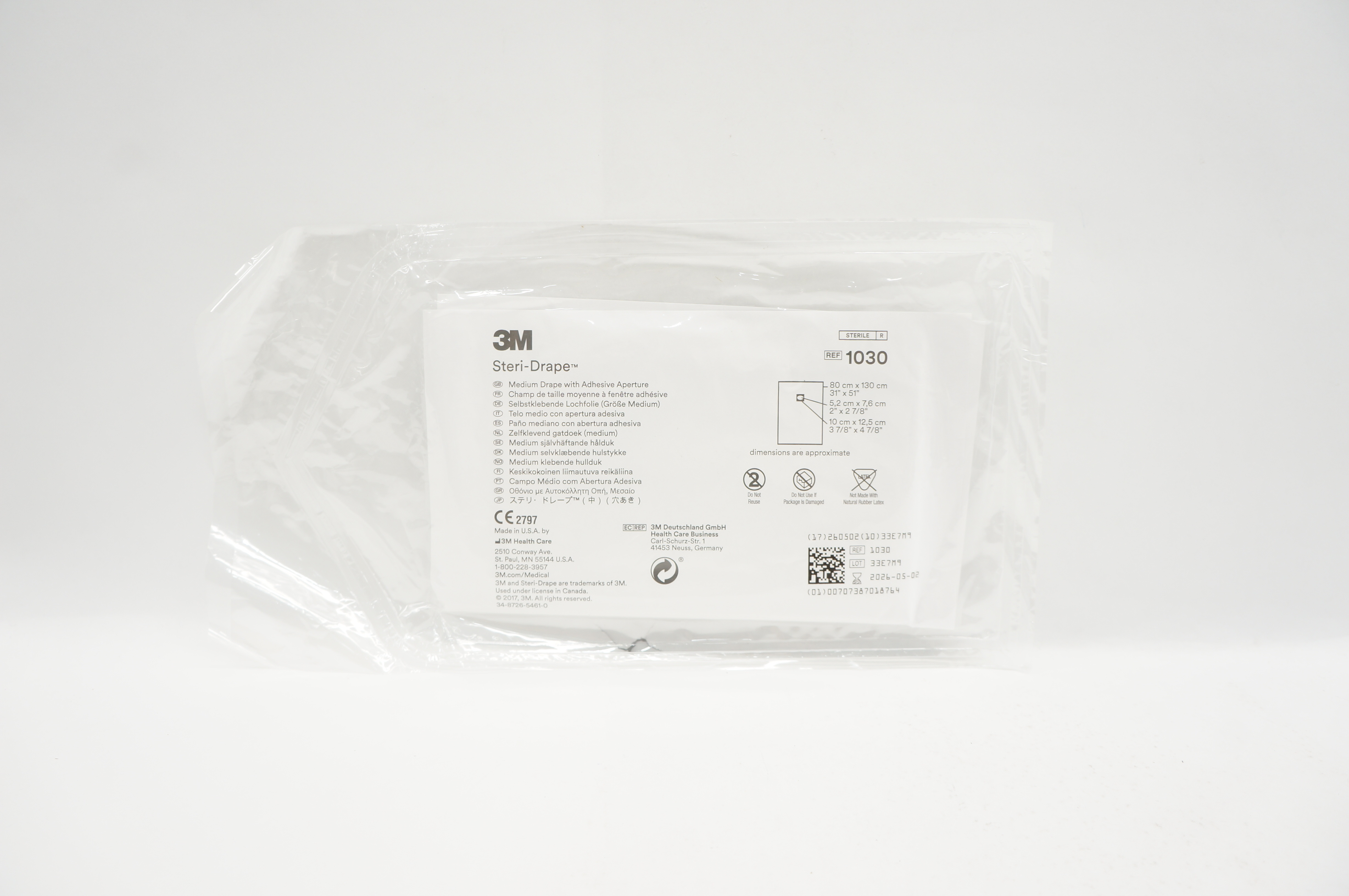3M 1030 Steri-Drape Medium 31inch x 51inch 2inch x 2-7/8inch