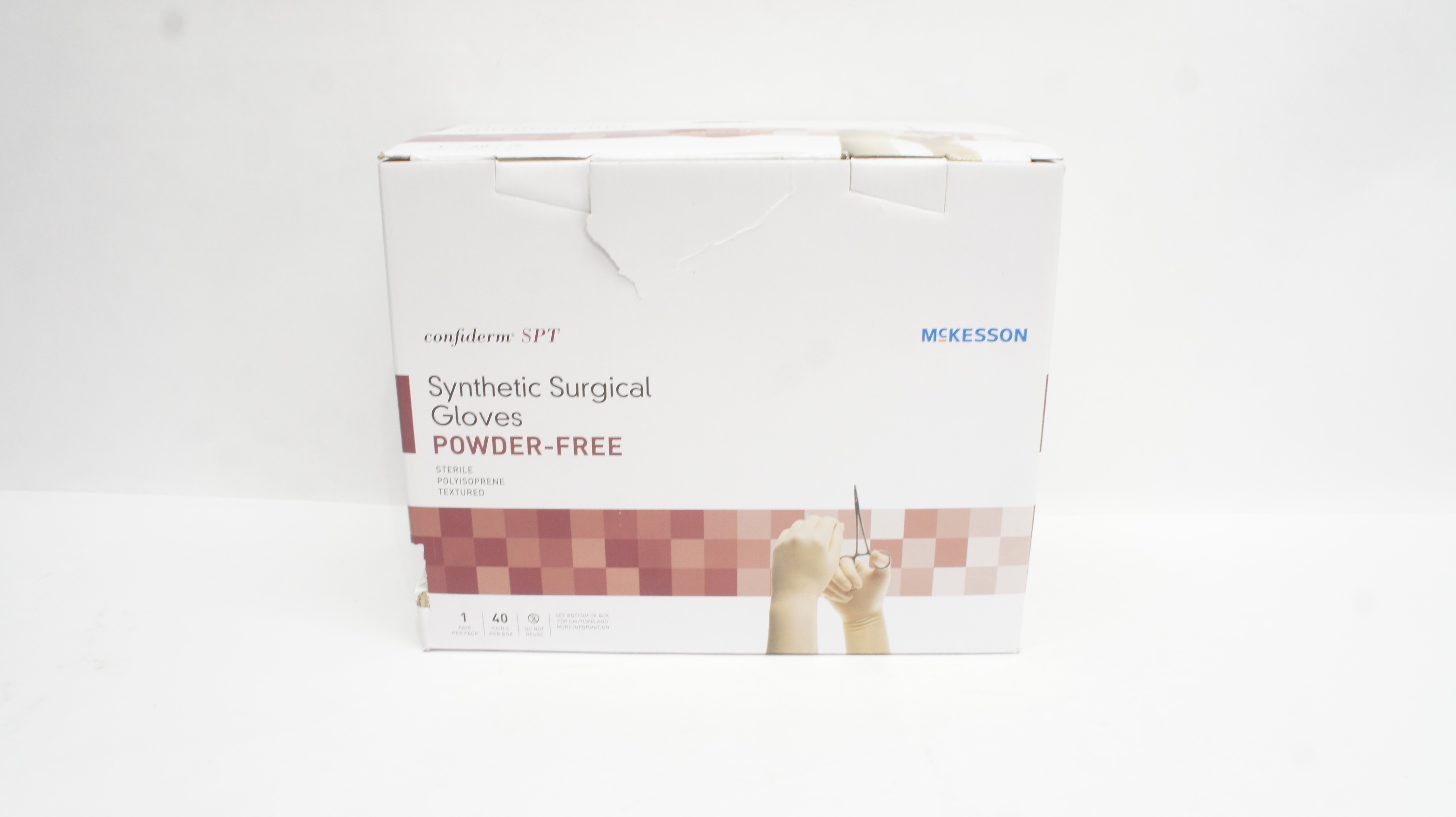 McKesson 914VA Confiderm Spt Synthetic Surgical Gloves Size 6.5 (x) - Box of 26