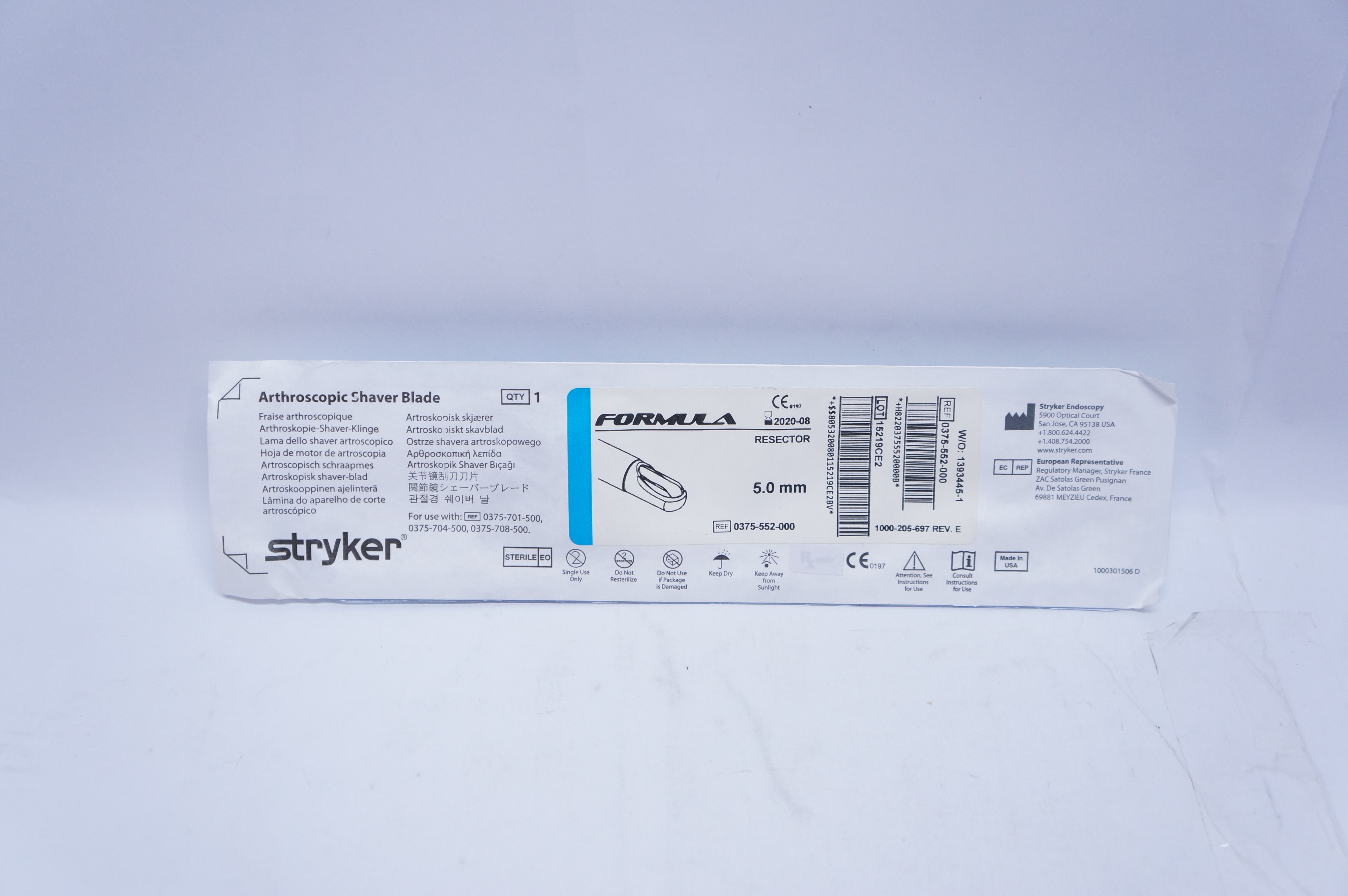 Stryker 0375-552-000 Formula Arthroscopic Shaver Blade 5.0mm (x)