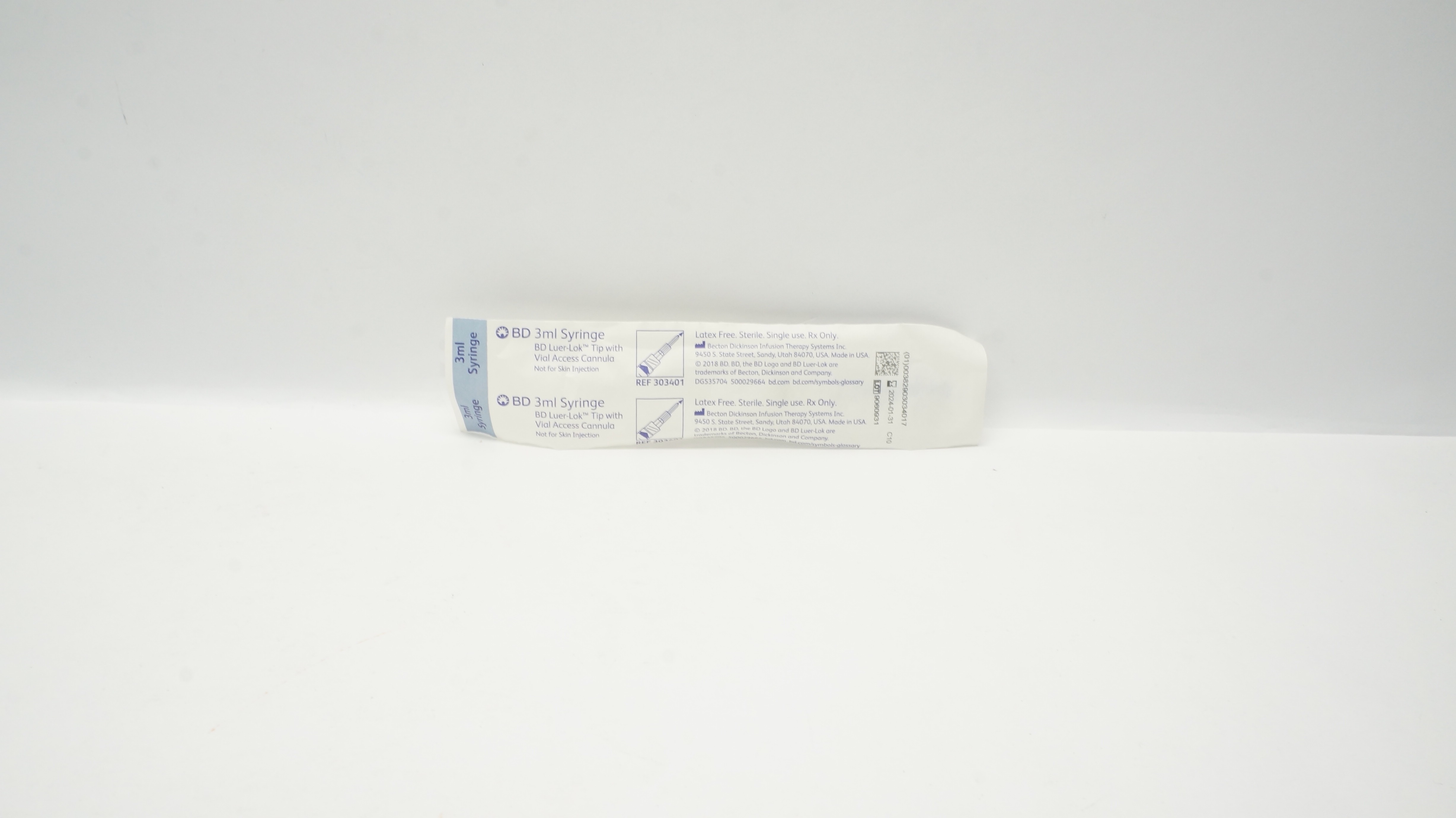 BD 303401 3ml Syringe Luer-Lock Tip with Vial Access Cannula (x)