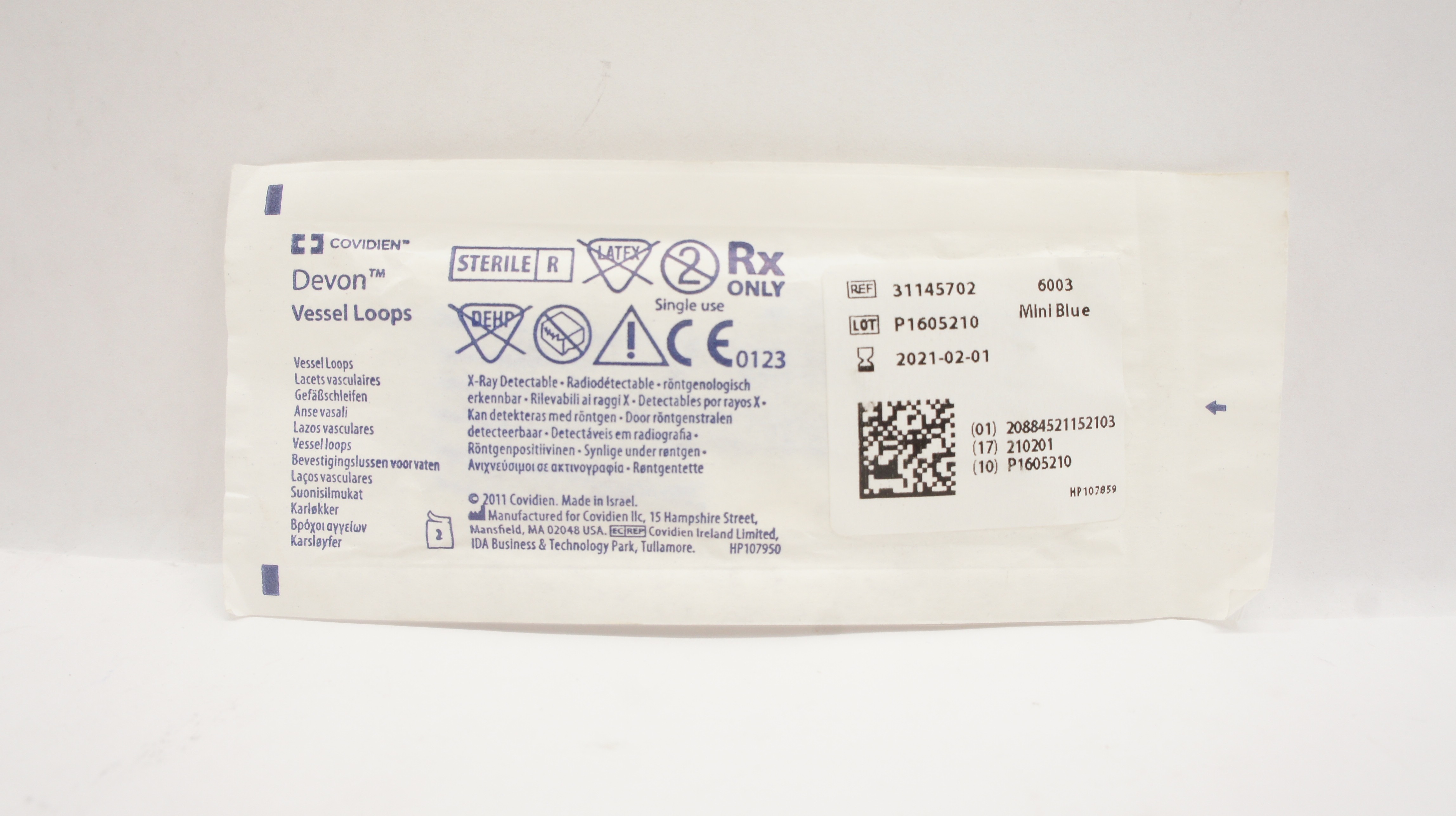Covidien 31145702 6003 Devon Mini Blue Vessel Loops (x) - Pack of 2