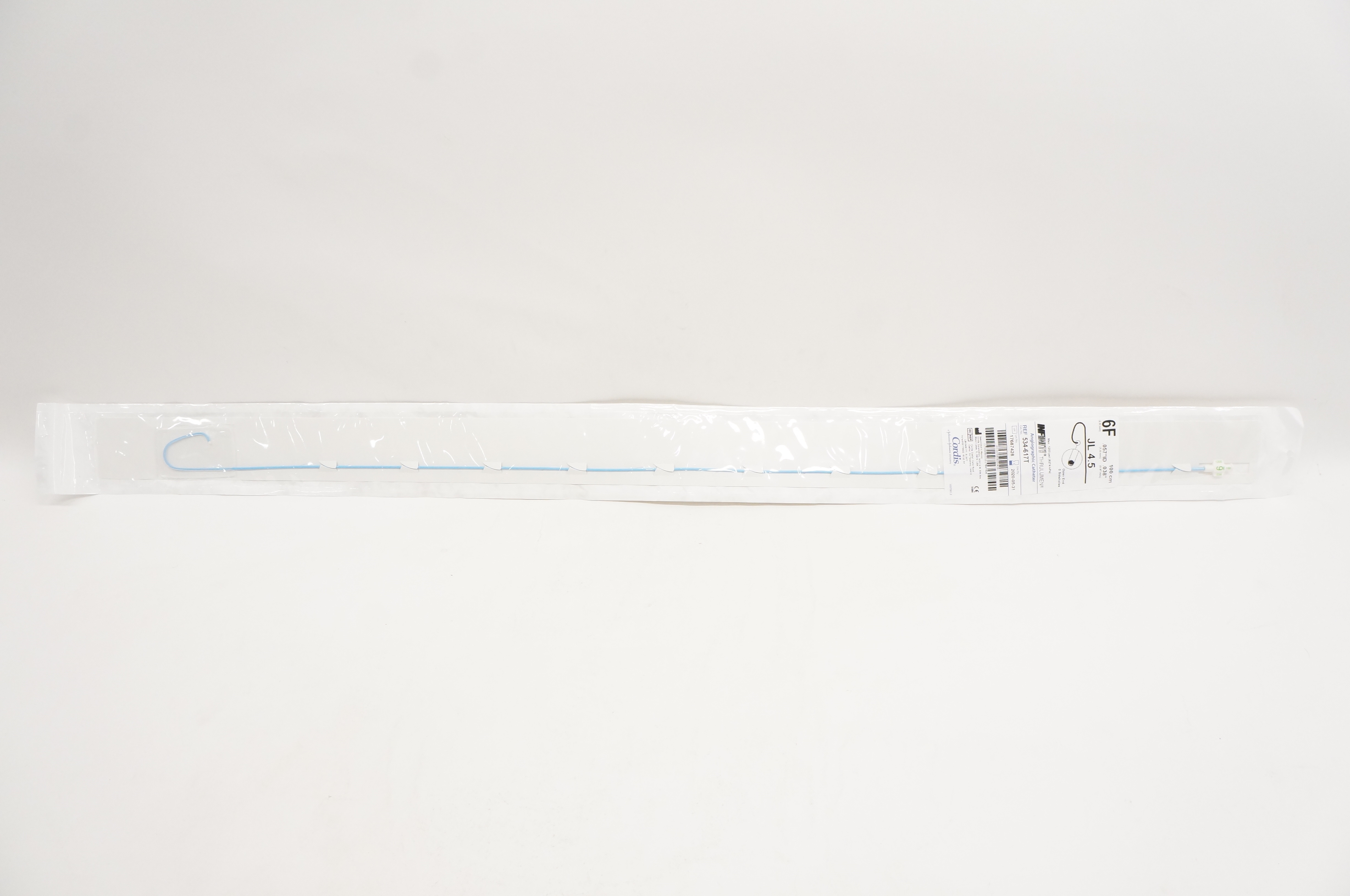 Cordis 534-617T Angiographic Cath. JL 4.5 6F x 100cm x .057 x .038inch (x)