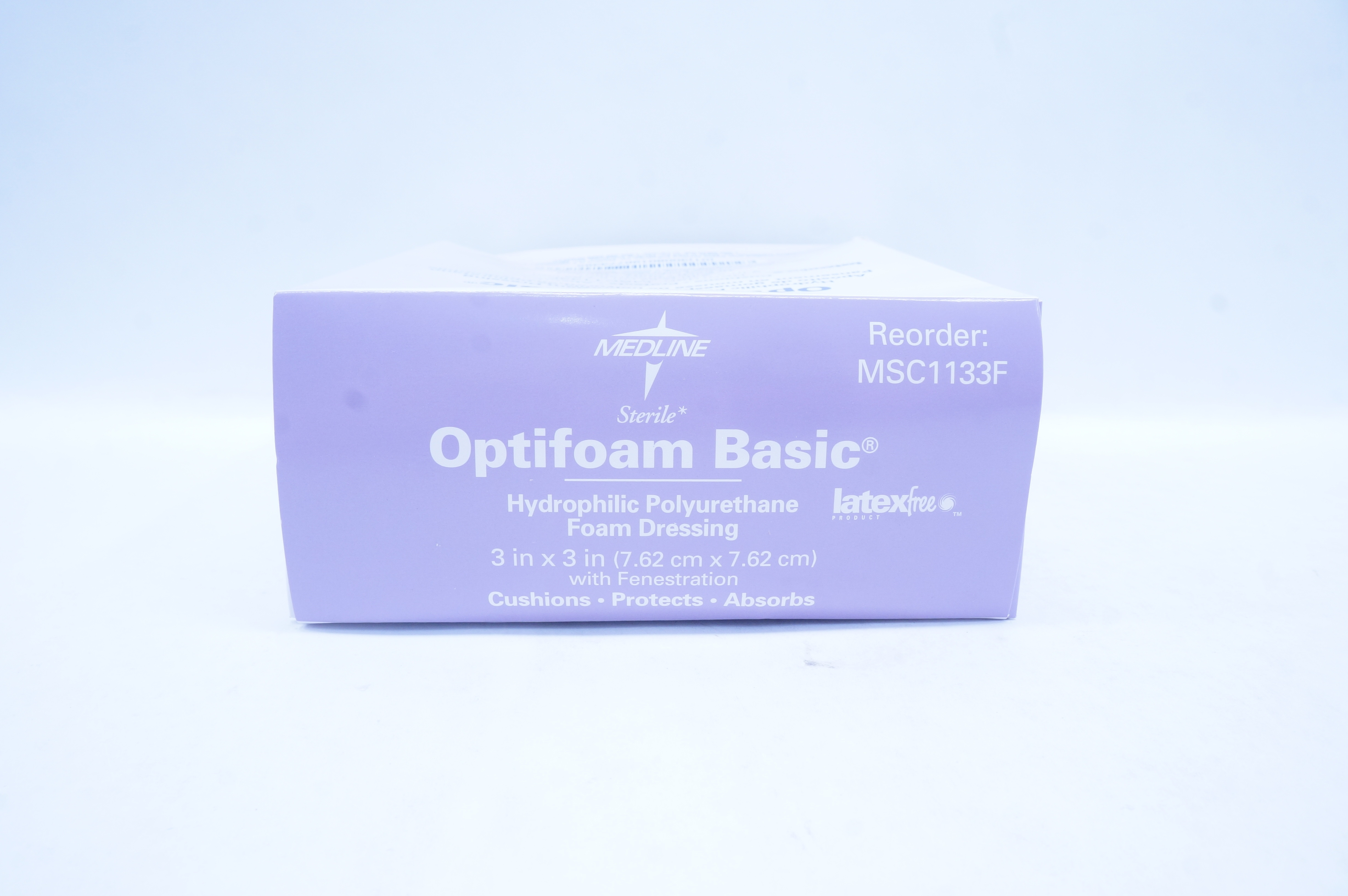 Medline MSC1133F Optifoam Basic Hydrophilic Foam Dressing 3 x 3 in. - Box of 10