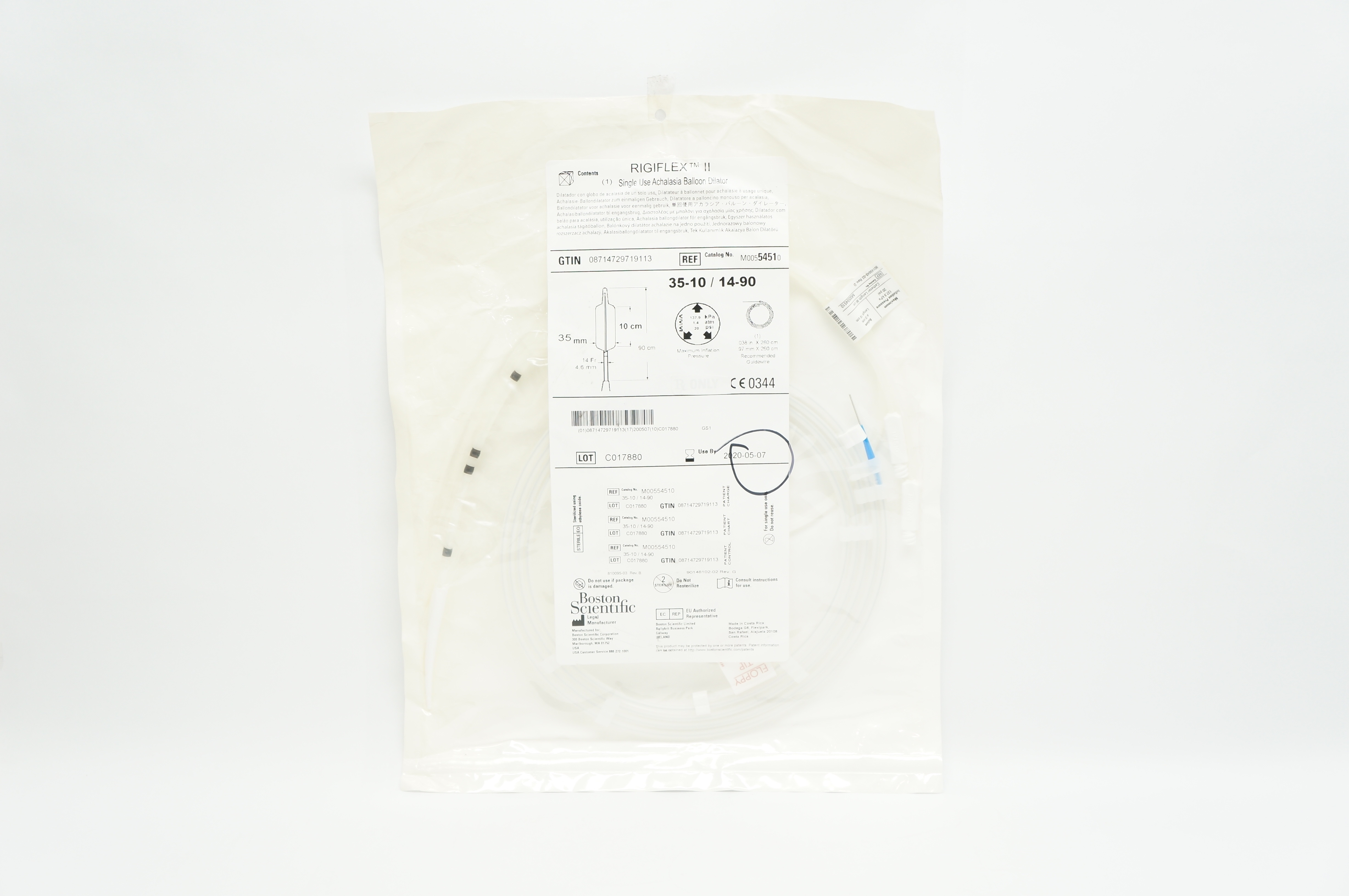 Boston Scientific M00554510 Rigiflex Achalasia Balloon Dilator 35-10 / 14-90 (x)