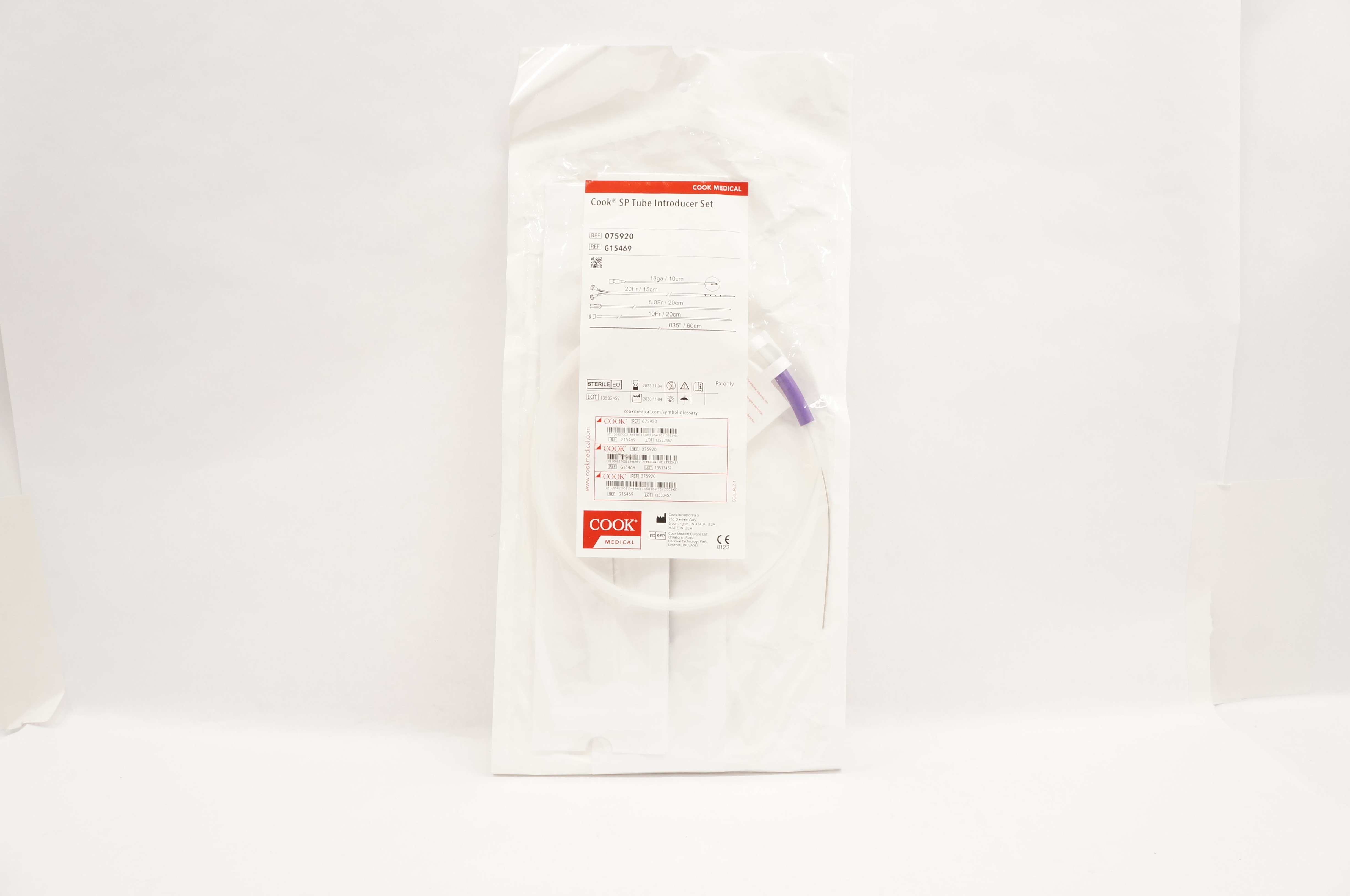 Cook Medical G15469 SP Tube Introducer Set 18ga x 20Fr