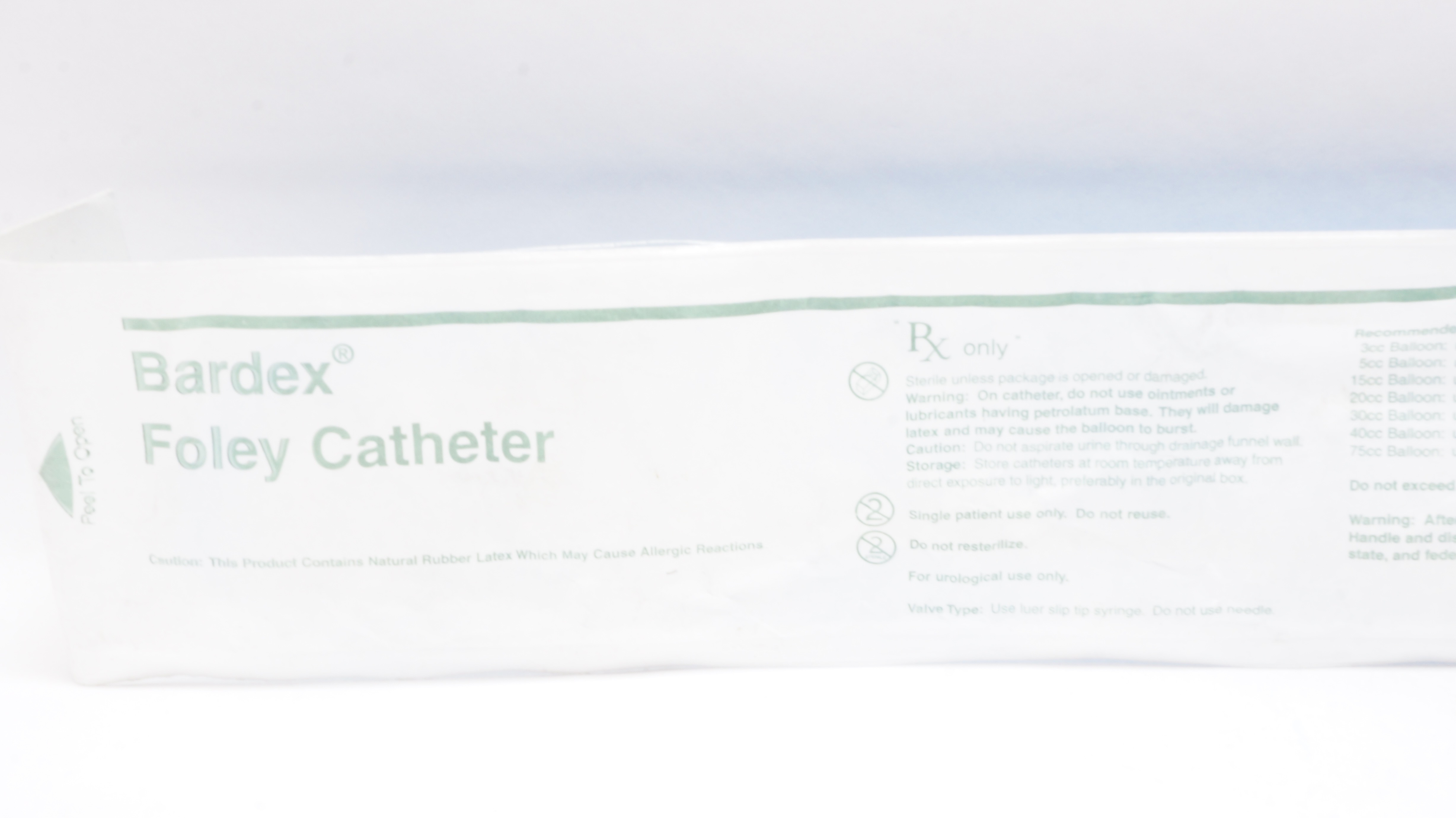 Bard 0119L20 Bardex Foley Cath. 20Fr 5cc Ribbed Balloon (x)