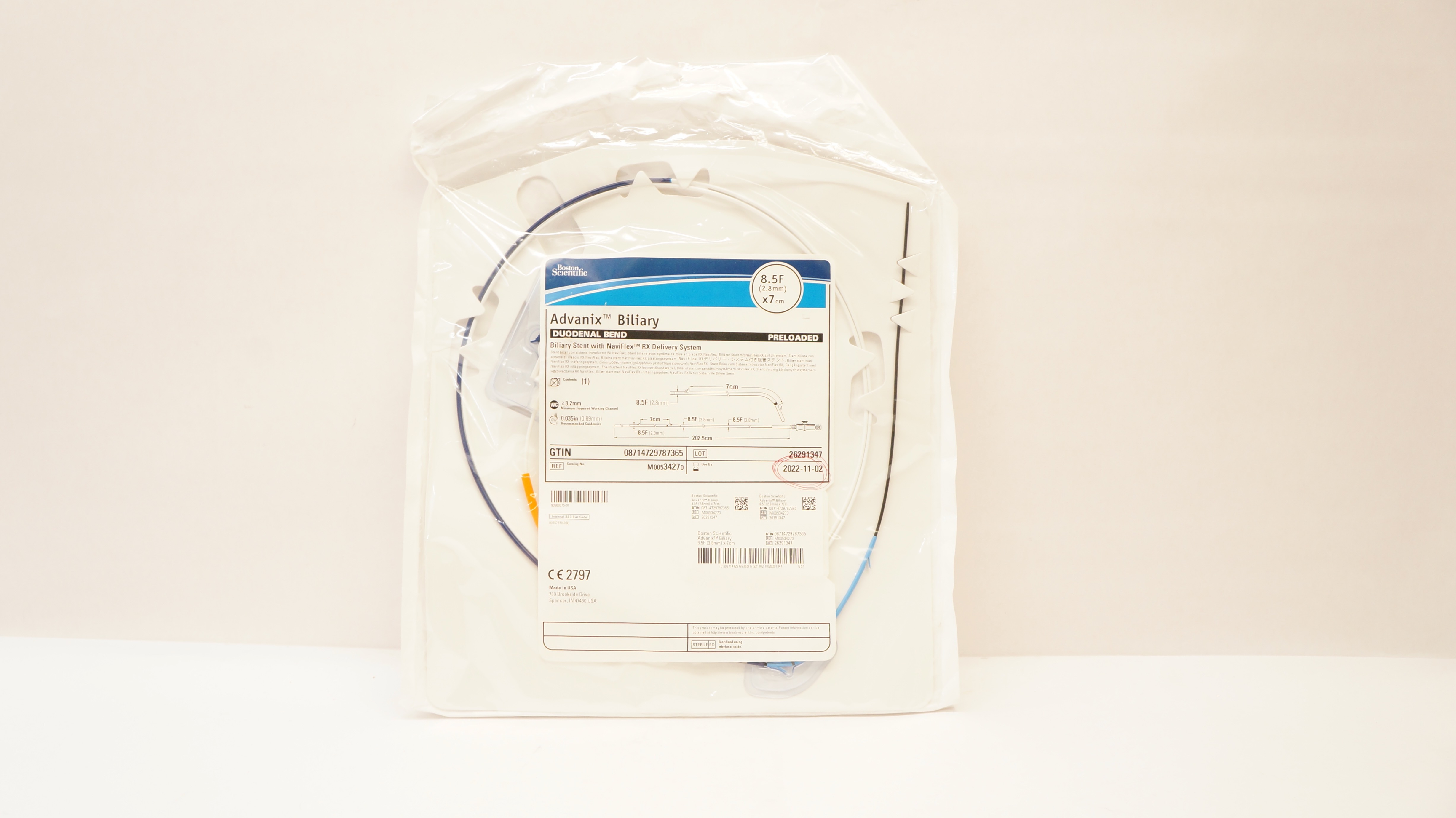 Boston Scientific 3427 Biliary Stent with NaviFlex RX Delivery System8.5Fx7cm(x)