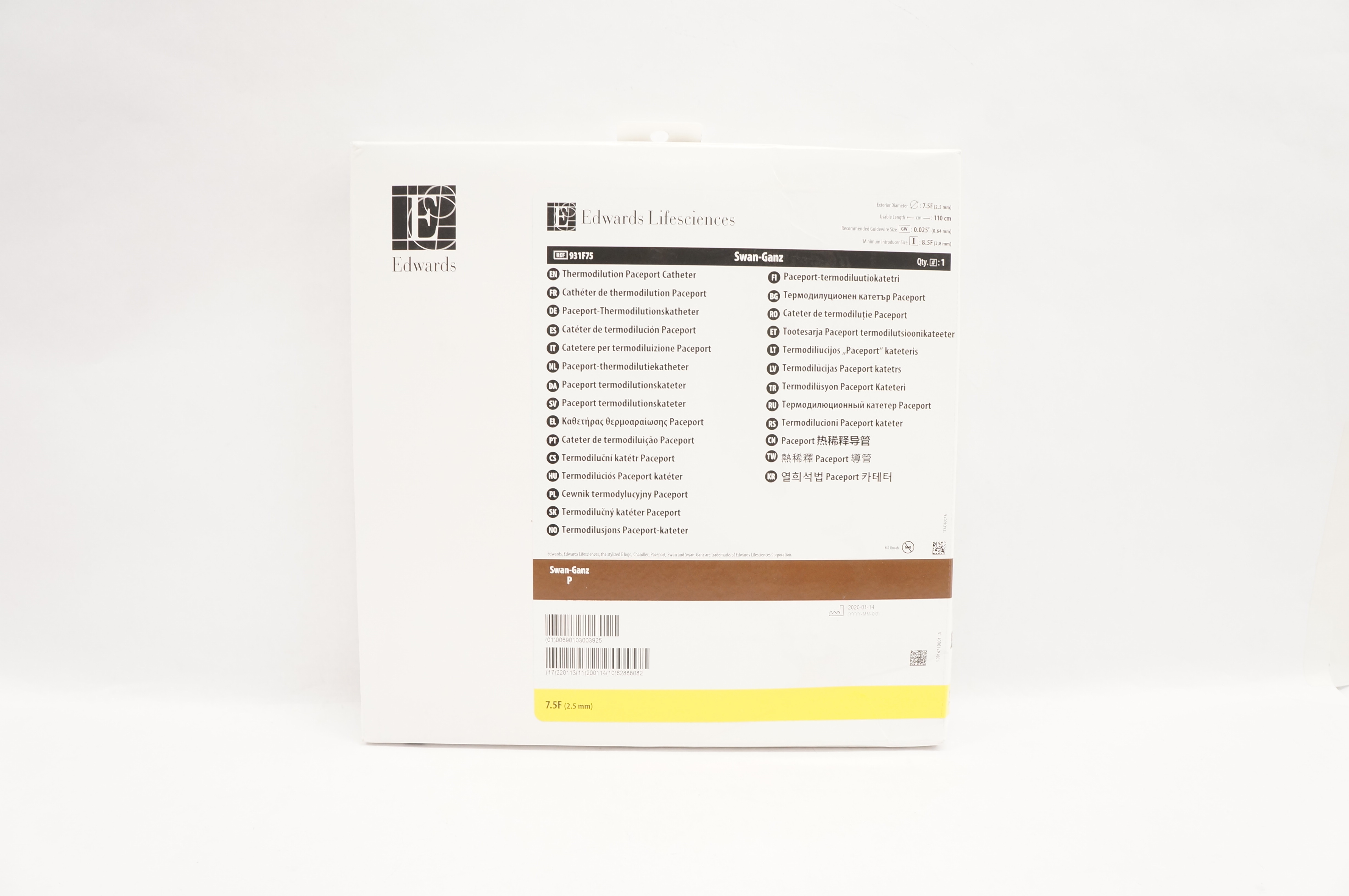 Edwards Lifesciences 931F75 Thermodilution Paceport Cath. 7.5 F (x)