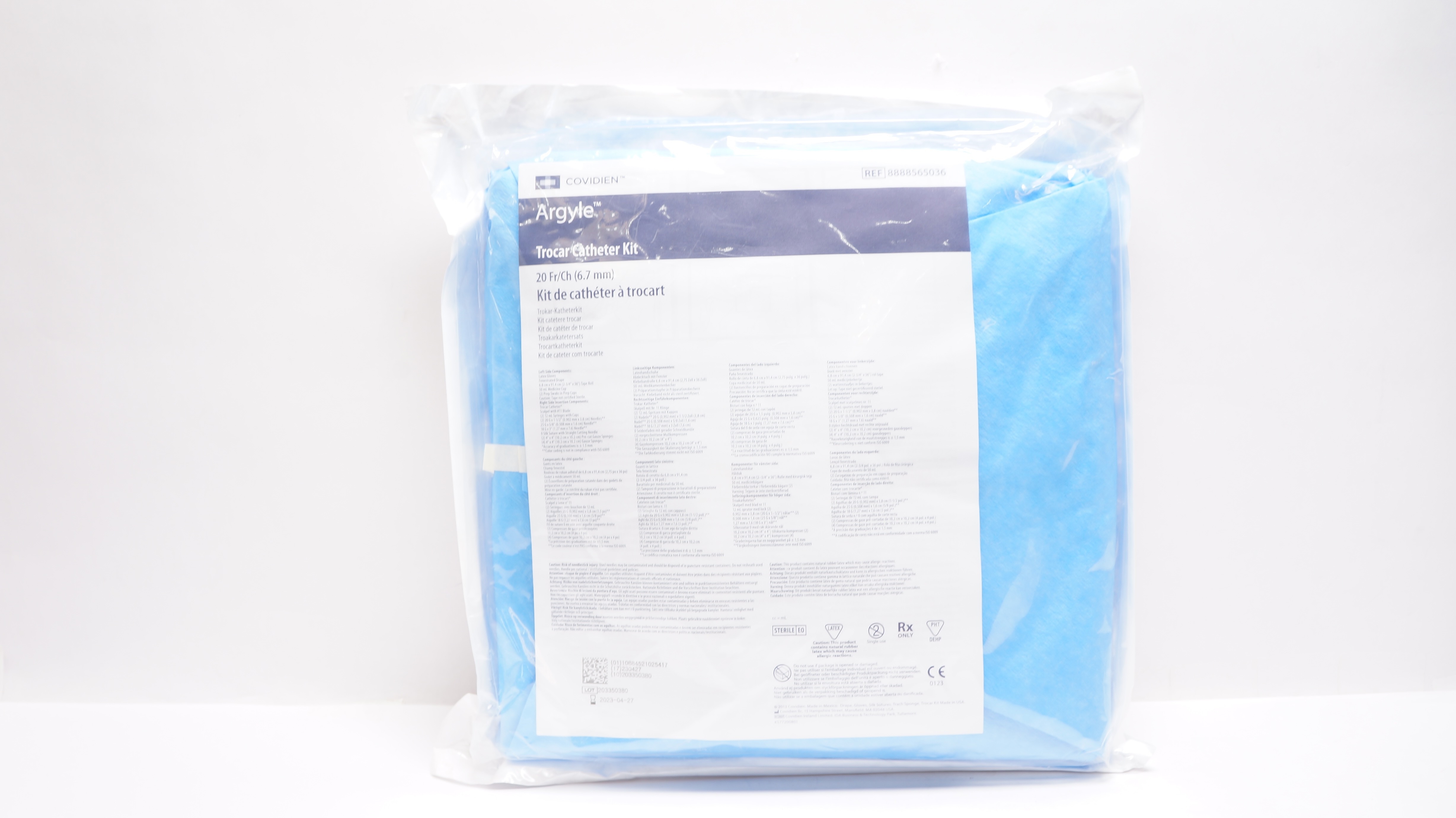 Covidien 8888565036 Argyle Trocar Cath. Kit 20Fr/Ch (x)