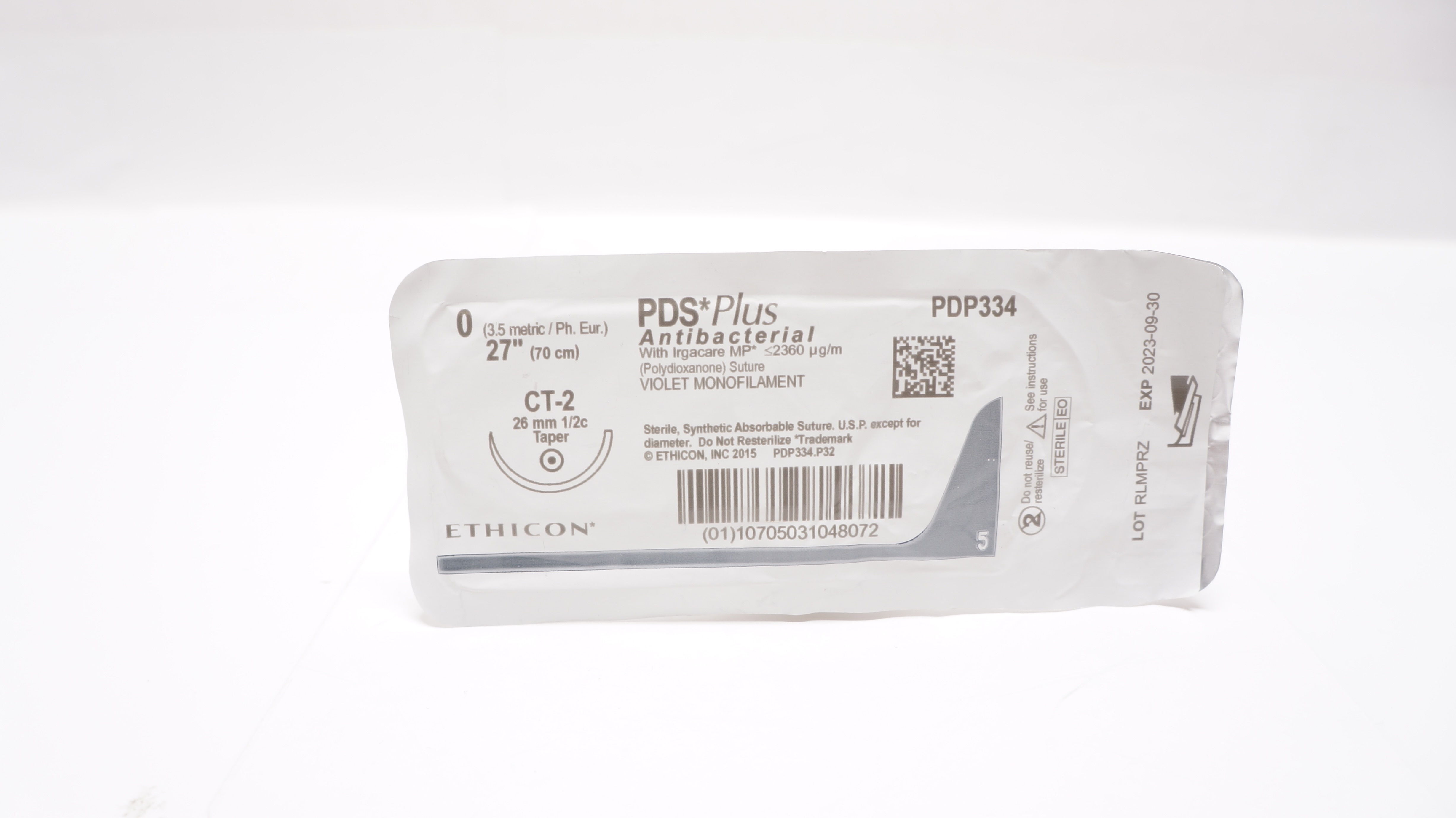 Ethicon PDP334 0 PDS Plus Violet Monofilament, CT-2 26mm 1/2c Taper, 27inch (x)