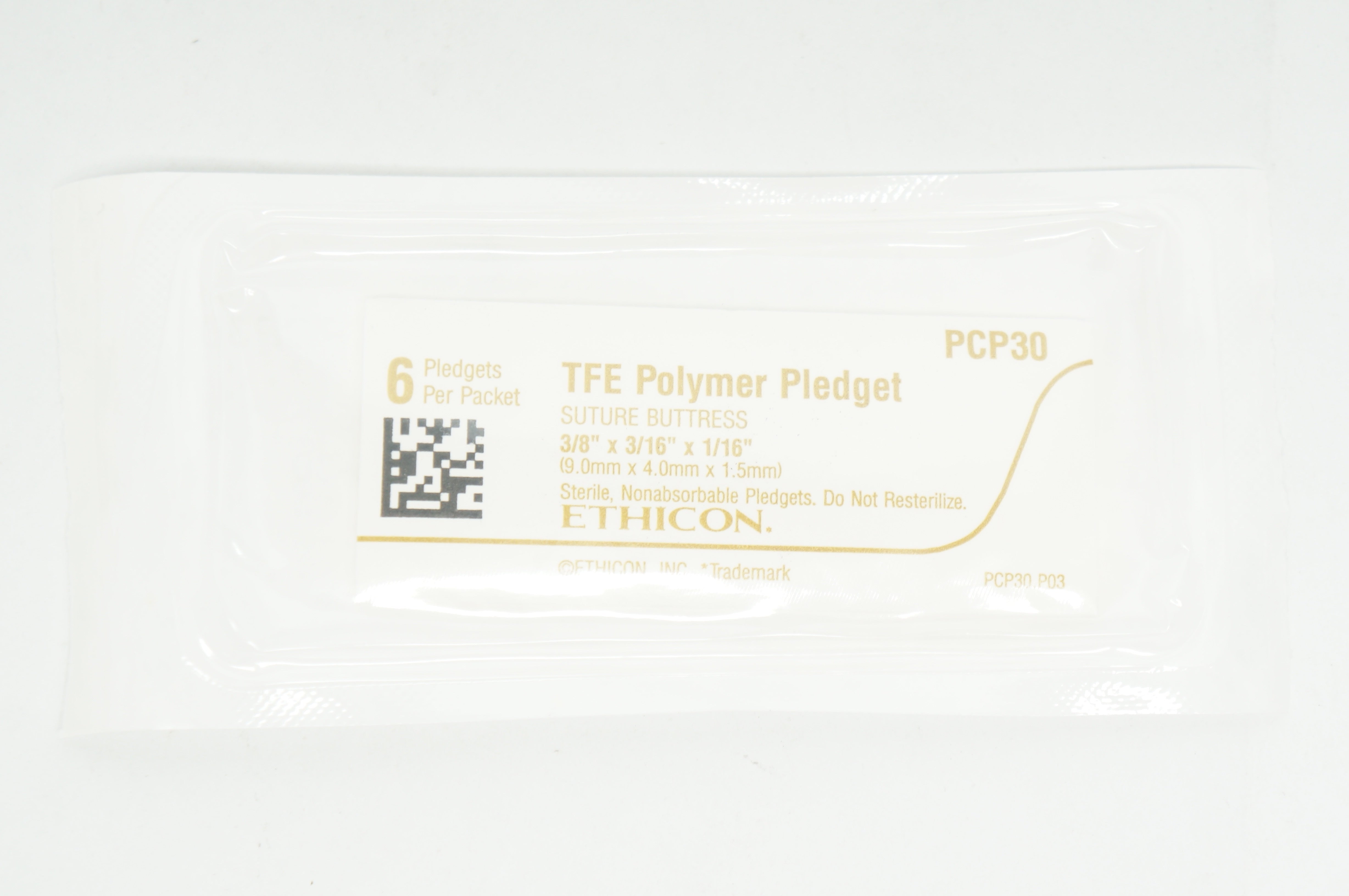 Ethicon PCP30 TFE Polymer Pledget Stre. Buttress 3/8 x 3/16in. x 1/16inch (x)