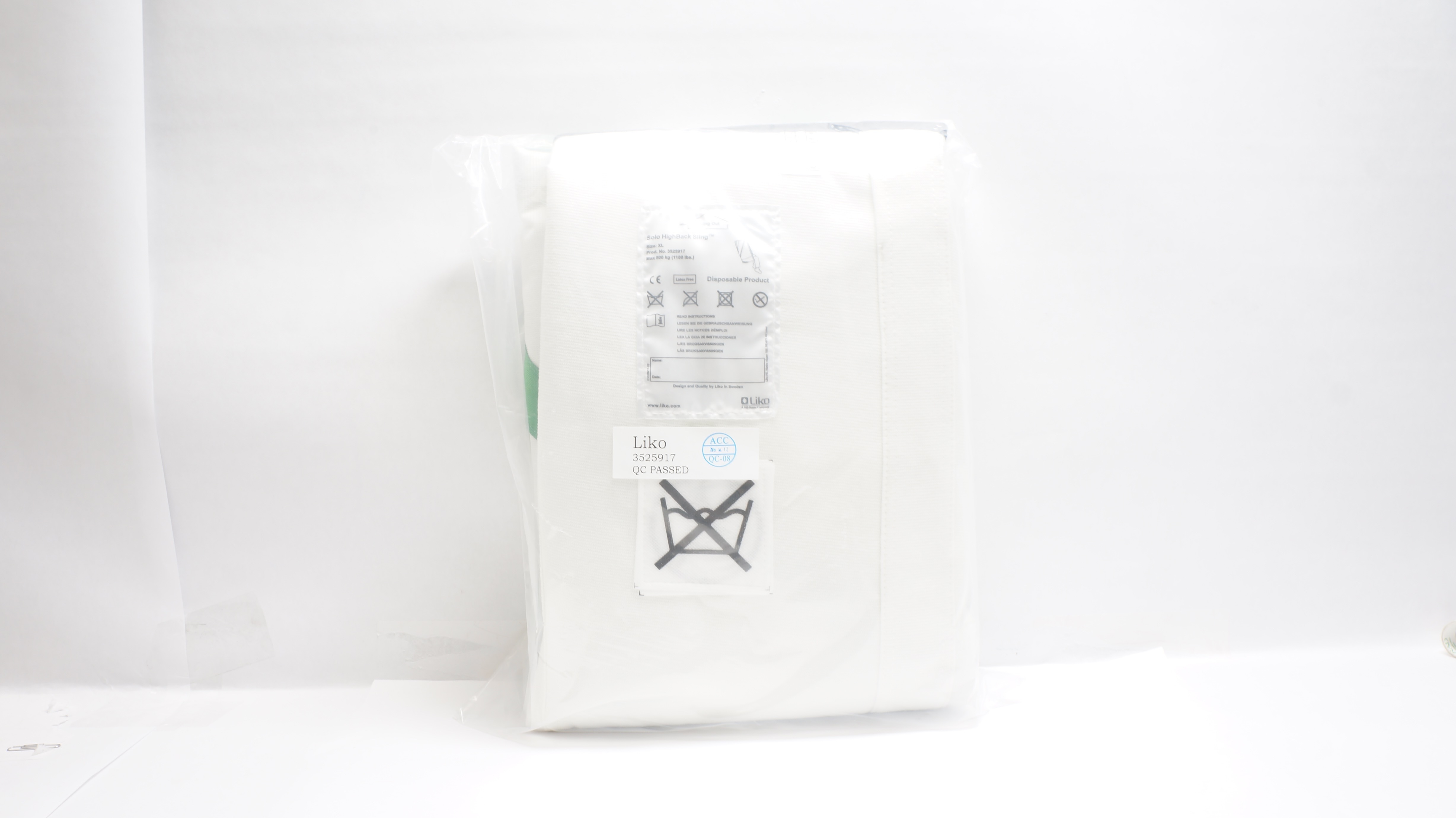 Liko 3525917 Solo HighBack Sling XL, 1100lbs.