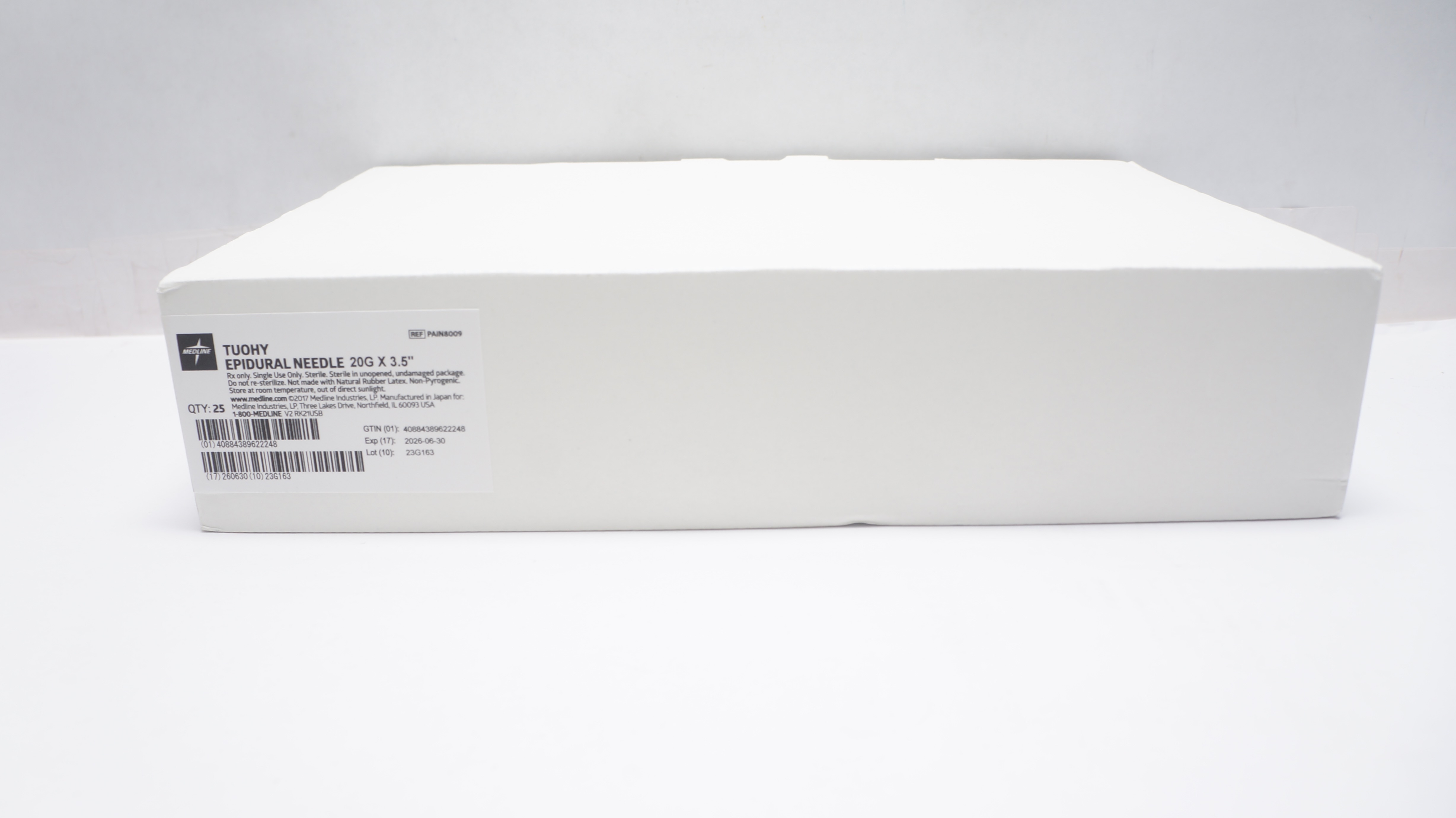 Medline PAIN8009 Touchy Epidural Needle 20G x 3.5In - Box of 25