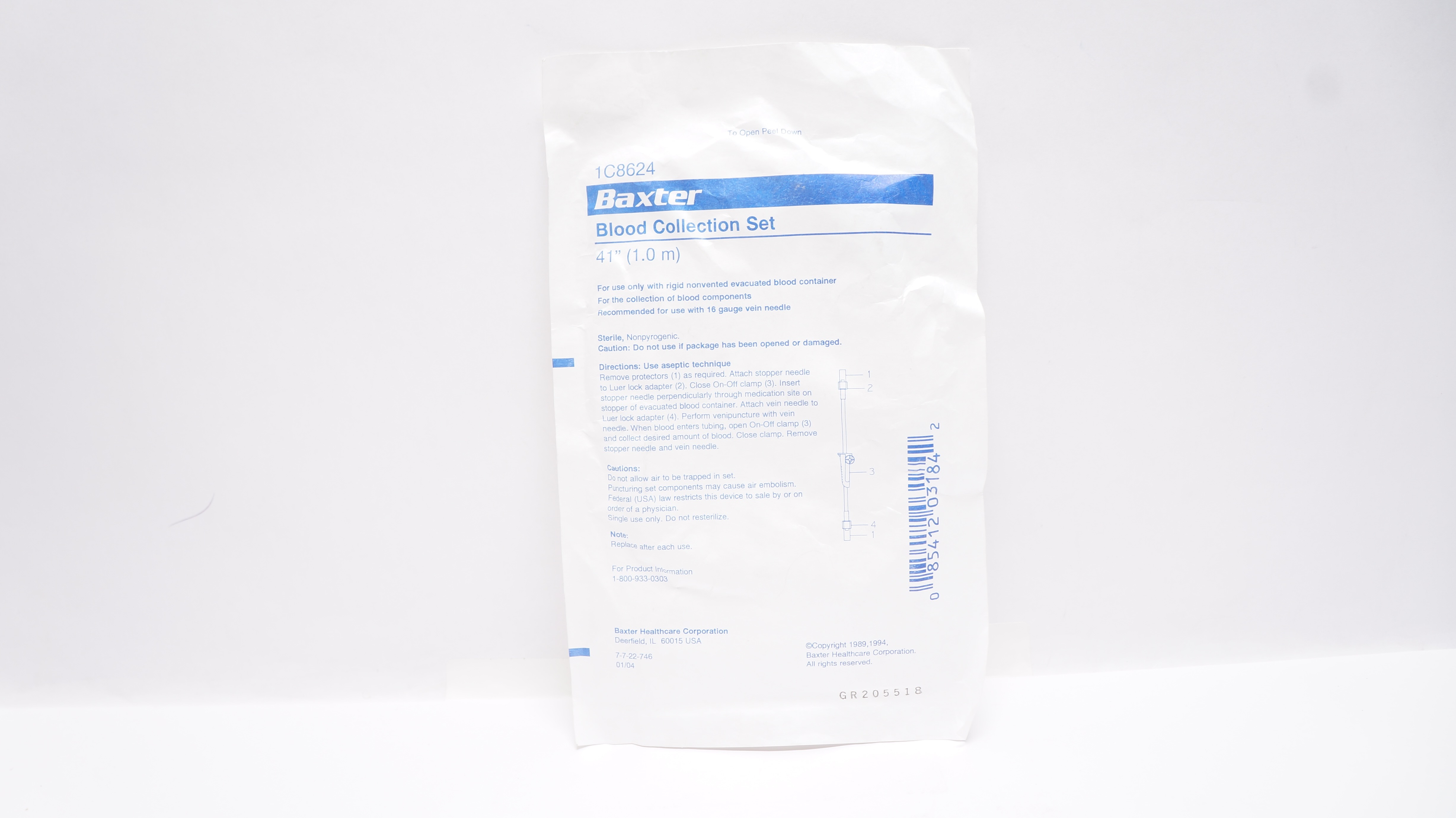 Baxter 1C8624 Blood Collection Set 41inch