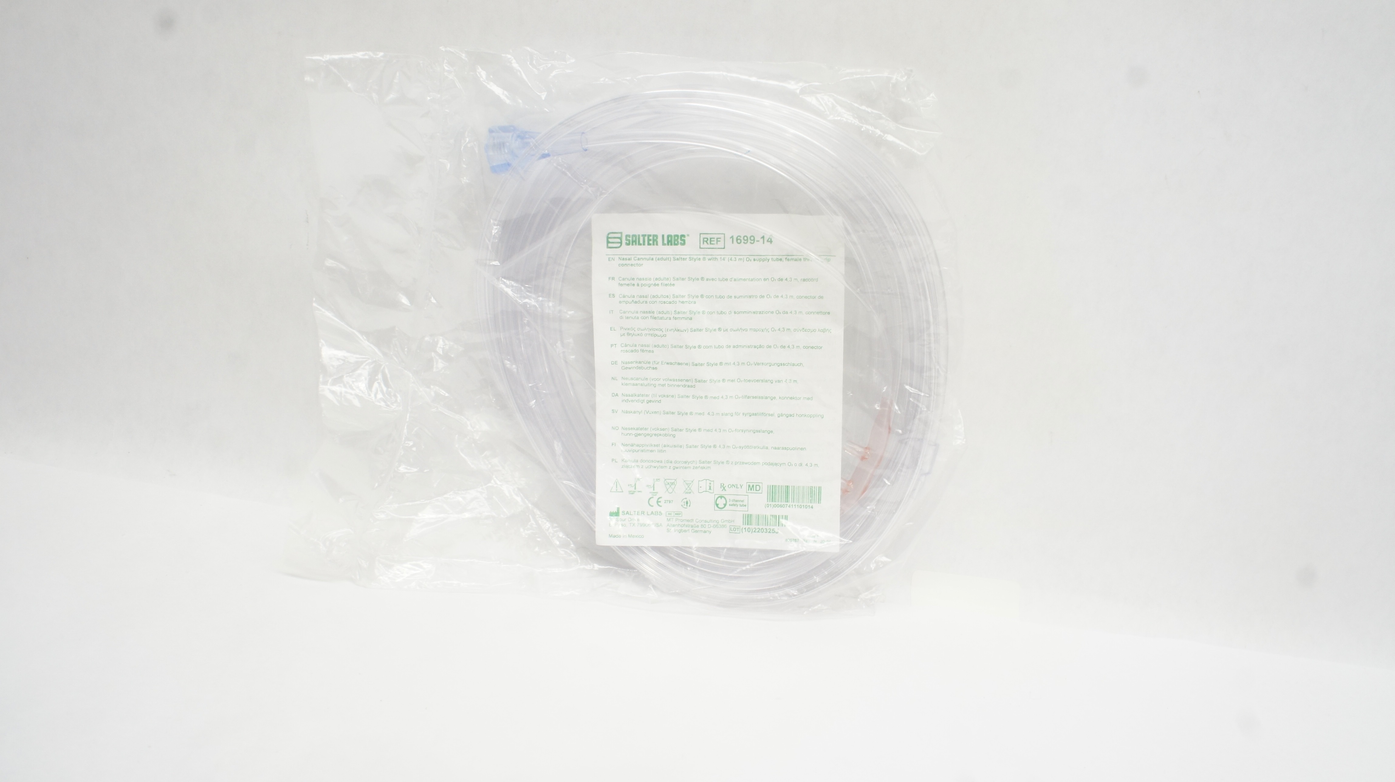 Salter Labs 1699-14 Nasal Cannula Salter-Style w/14Ft. Supply Tube, Adult