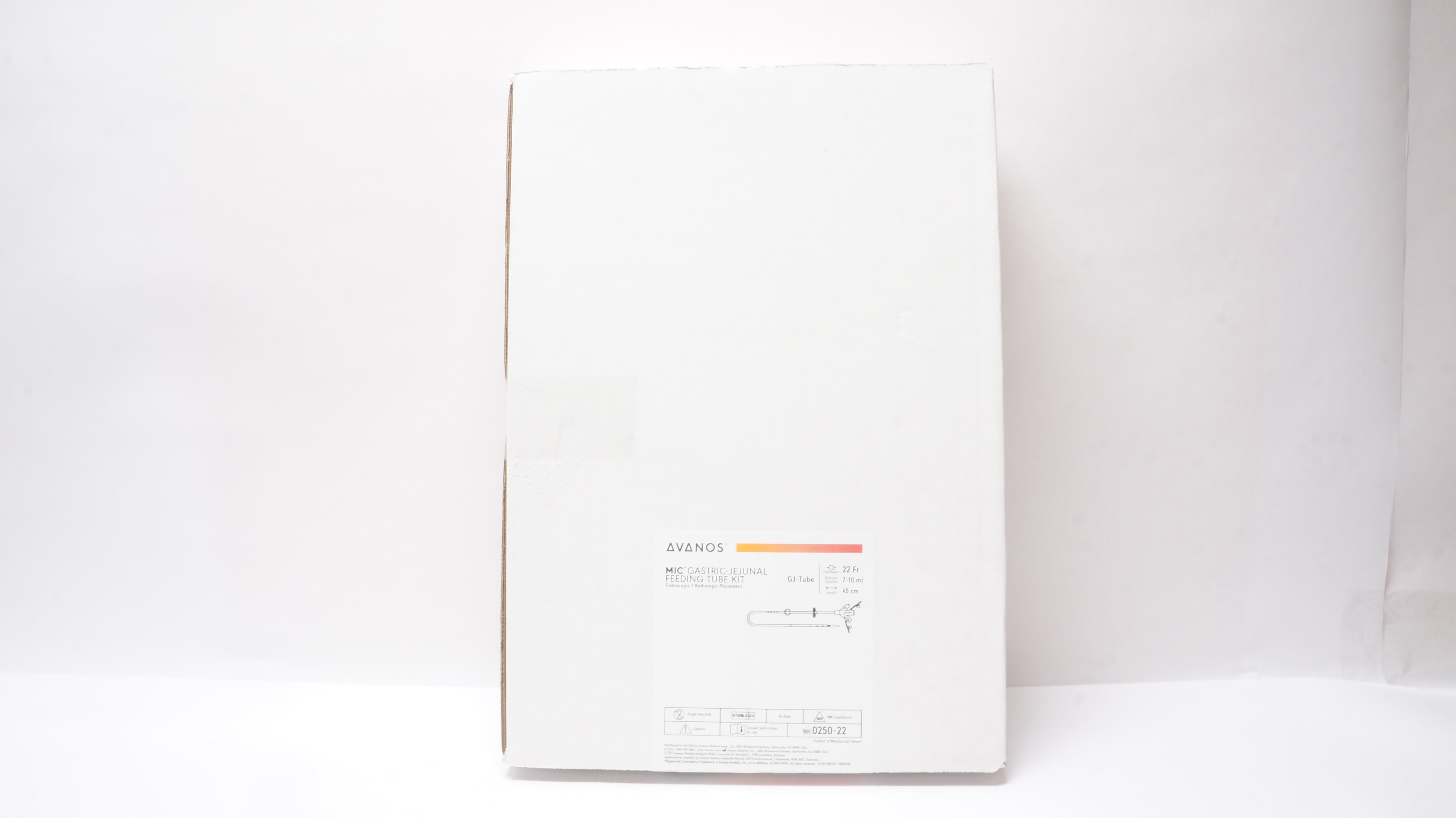 Avanos 0250-22 MIC Gastric-Jejunal Feeding Tube Kit 22Fr x 7-10mL x 45cm (x)