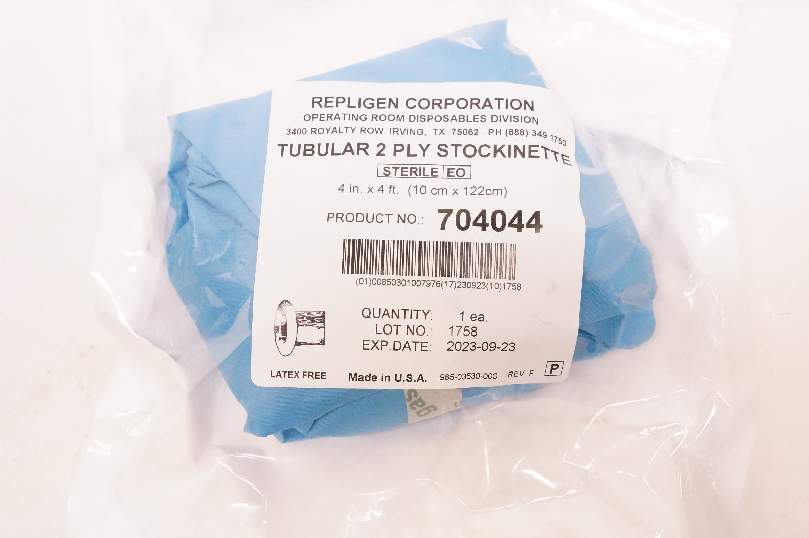 Repligen 704044 Operating Room Disposables, Tubular 2Ply, 4in x 4ft.