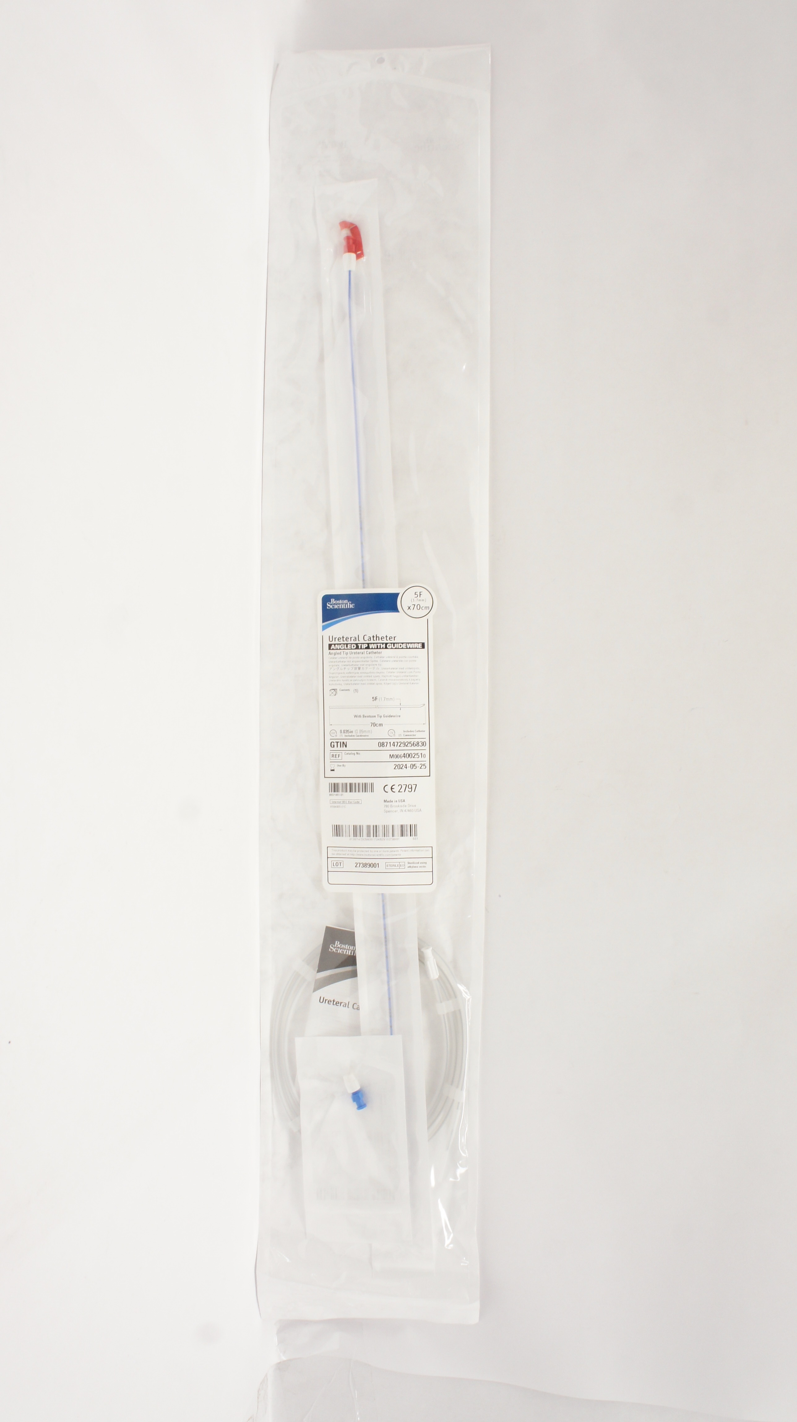 Boston Scientific M0064002510 Angled Tip Ureteral Cath. 5F x 70cm