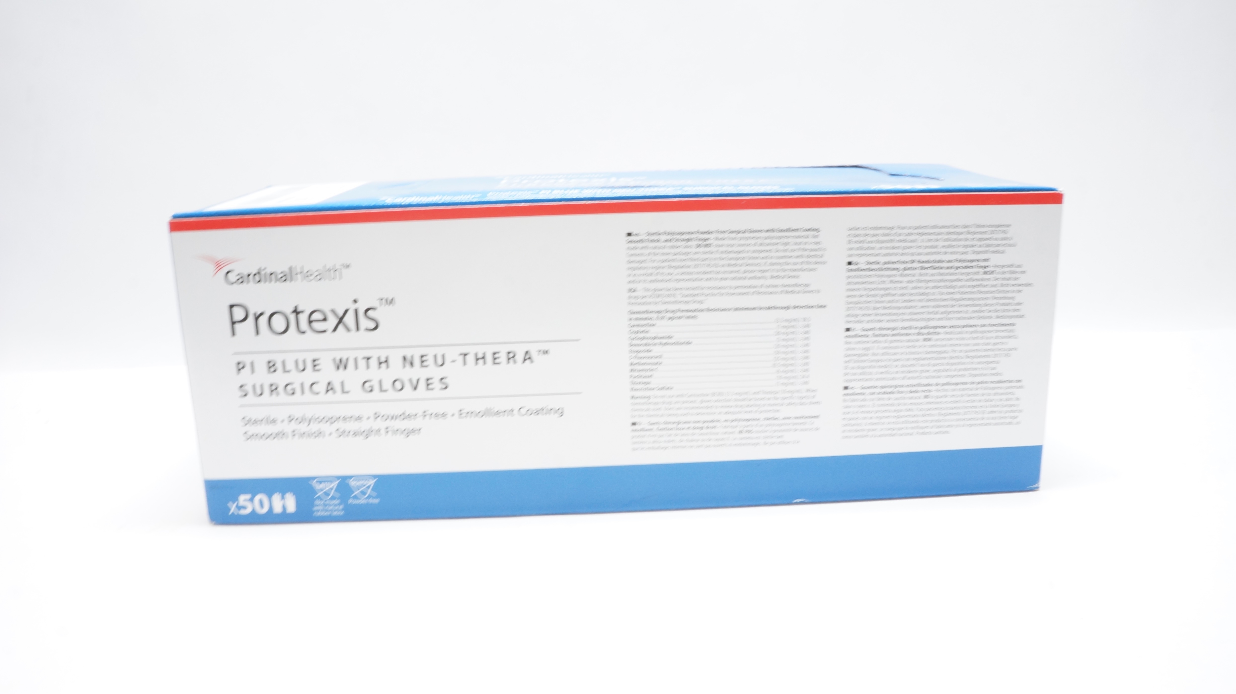Cardinal Health 2D73EB60 Protexis PL Blue Surgical Gloves Size 6 - Box of 50