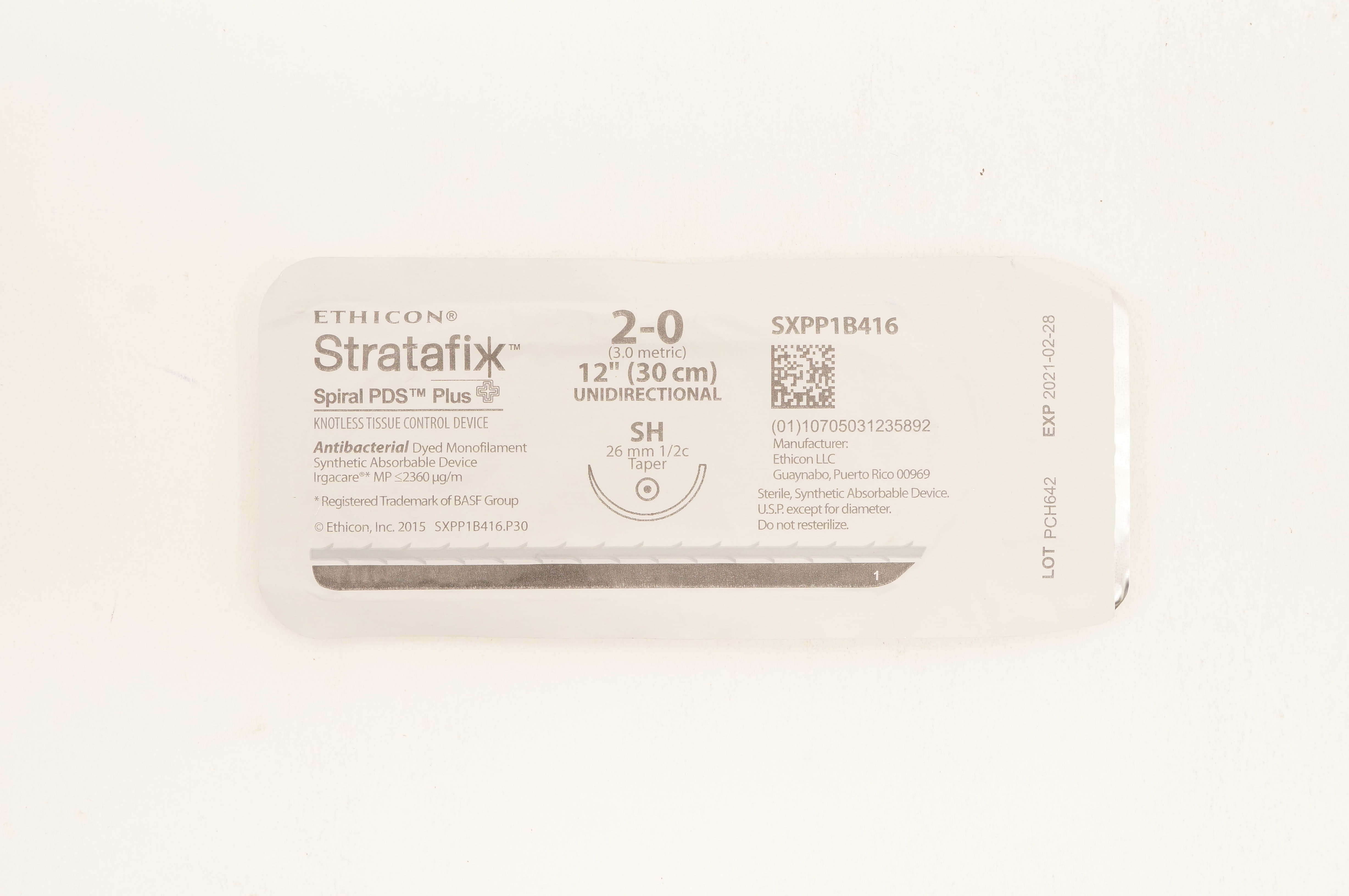 Ethicon SXPP1B416 2-0 Stratafix Stre SH 26mm 1/2c Taper 12inch (x)