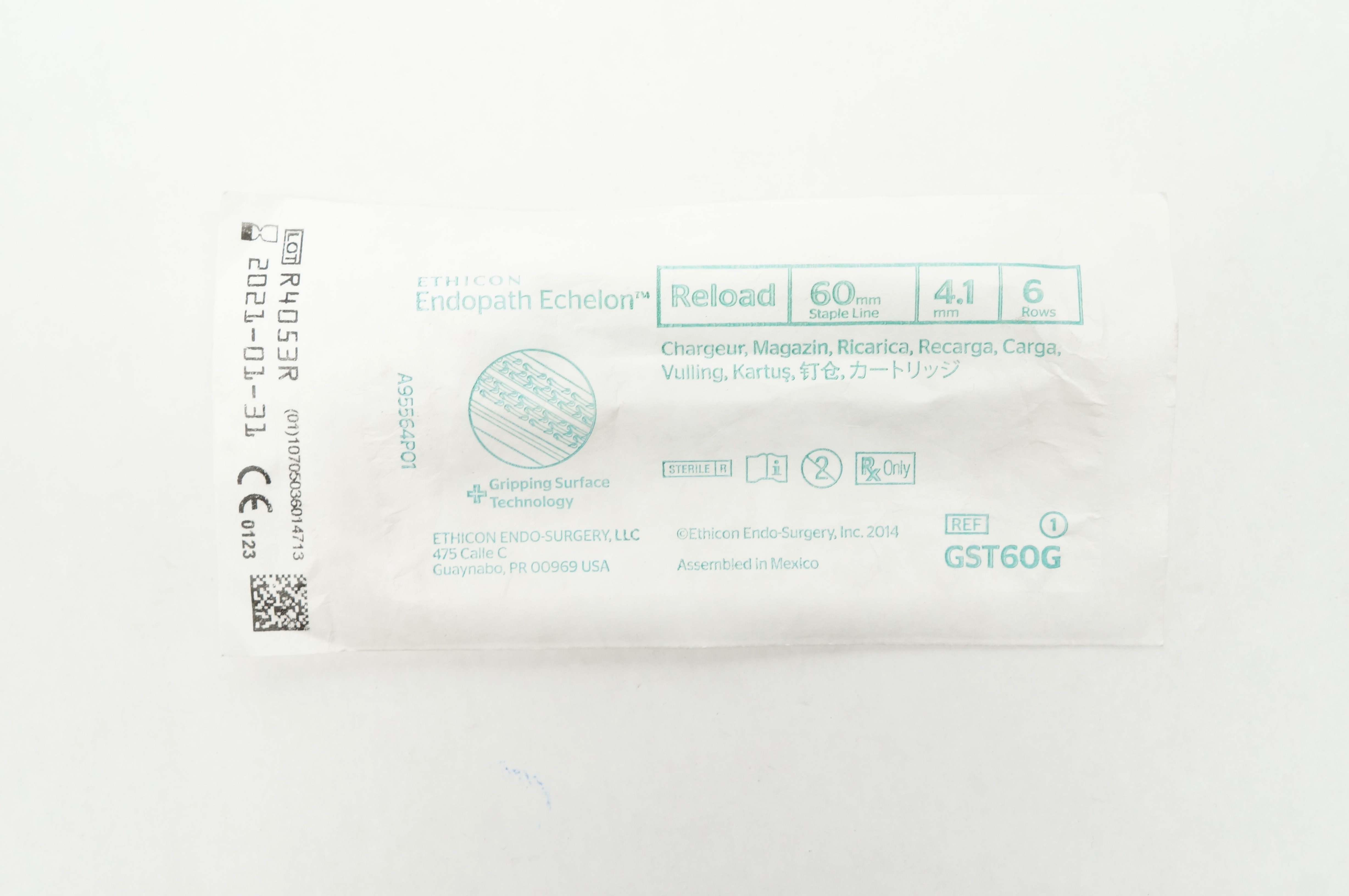 Ethicon GST60G Endopath Echelon Reload 60 mm Staple Line 4.1 mm 6 Rows (x)