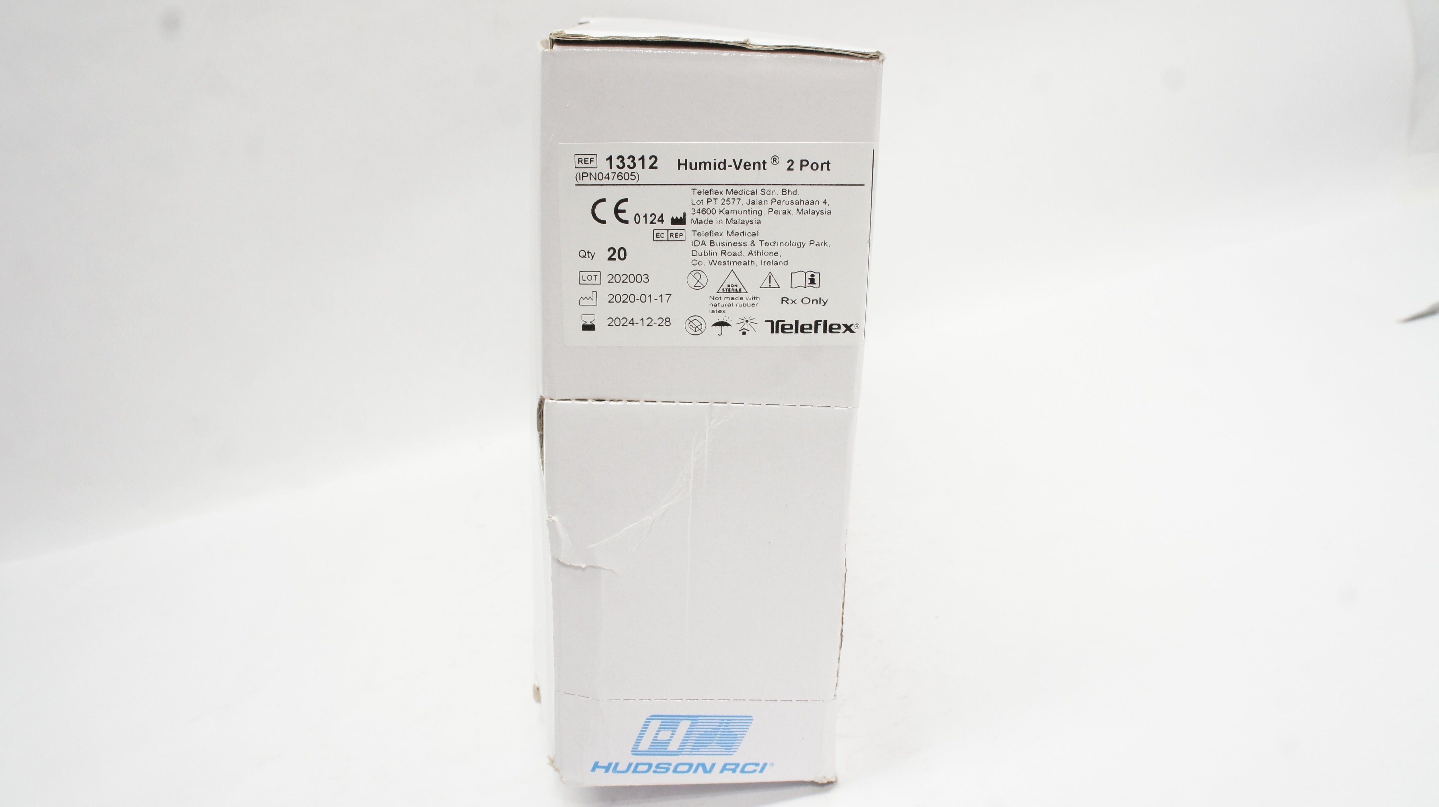 Teleflex 13312 Humid-Vent 2 Port Heat & Moisture Exchanger - Box of 20