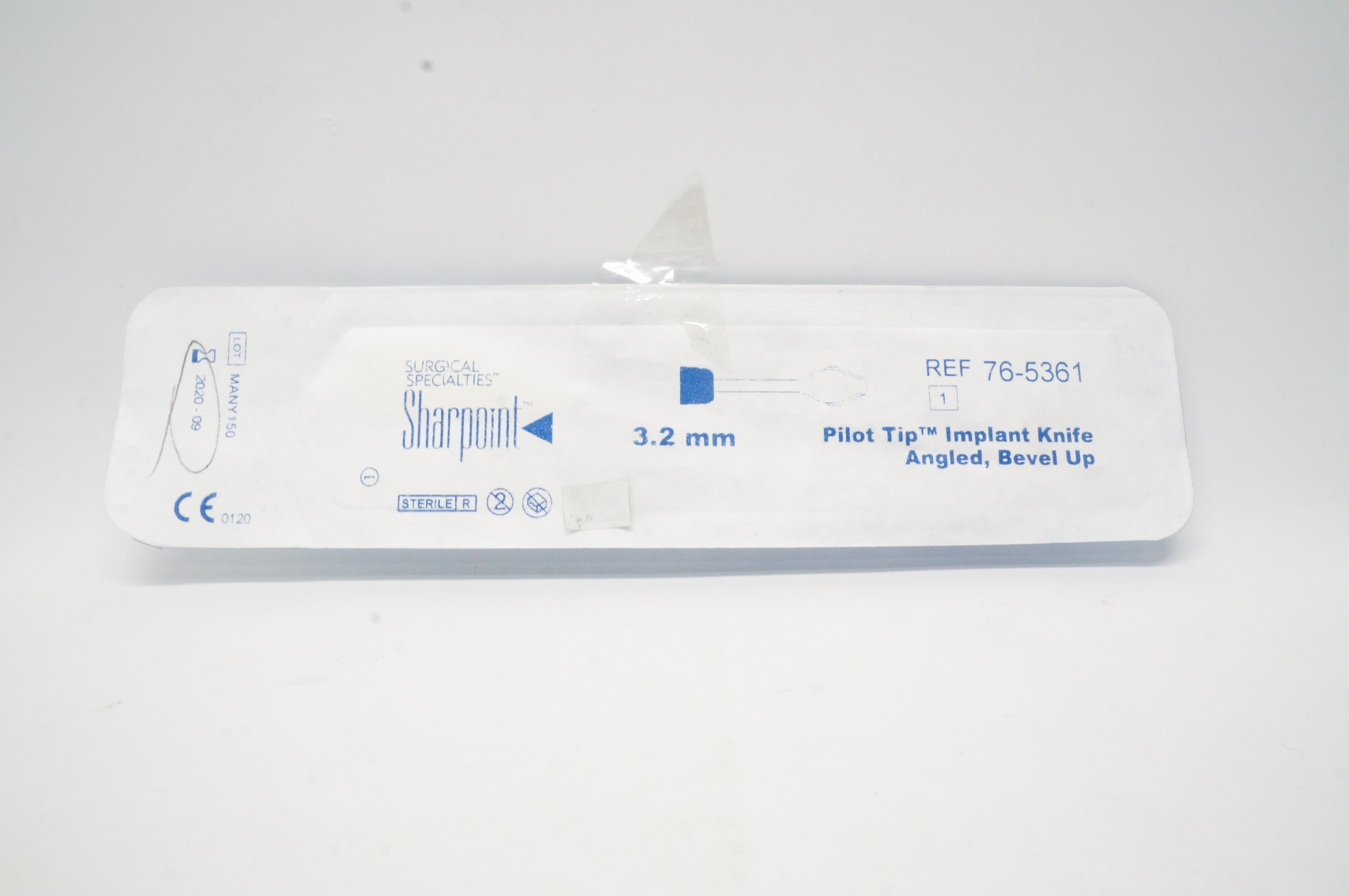 Sharpoint 76-5361 Pilot Tip Implant Knife Angled Bevel Up 3.2mm (x)