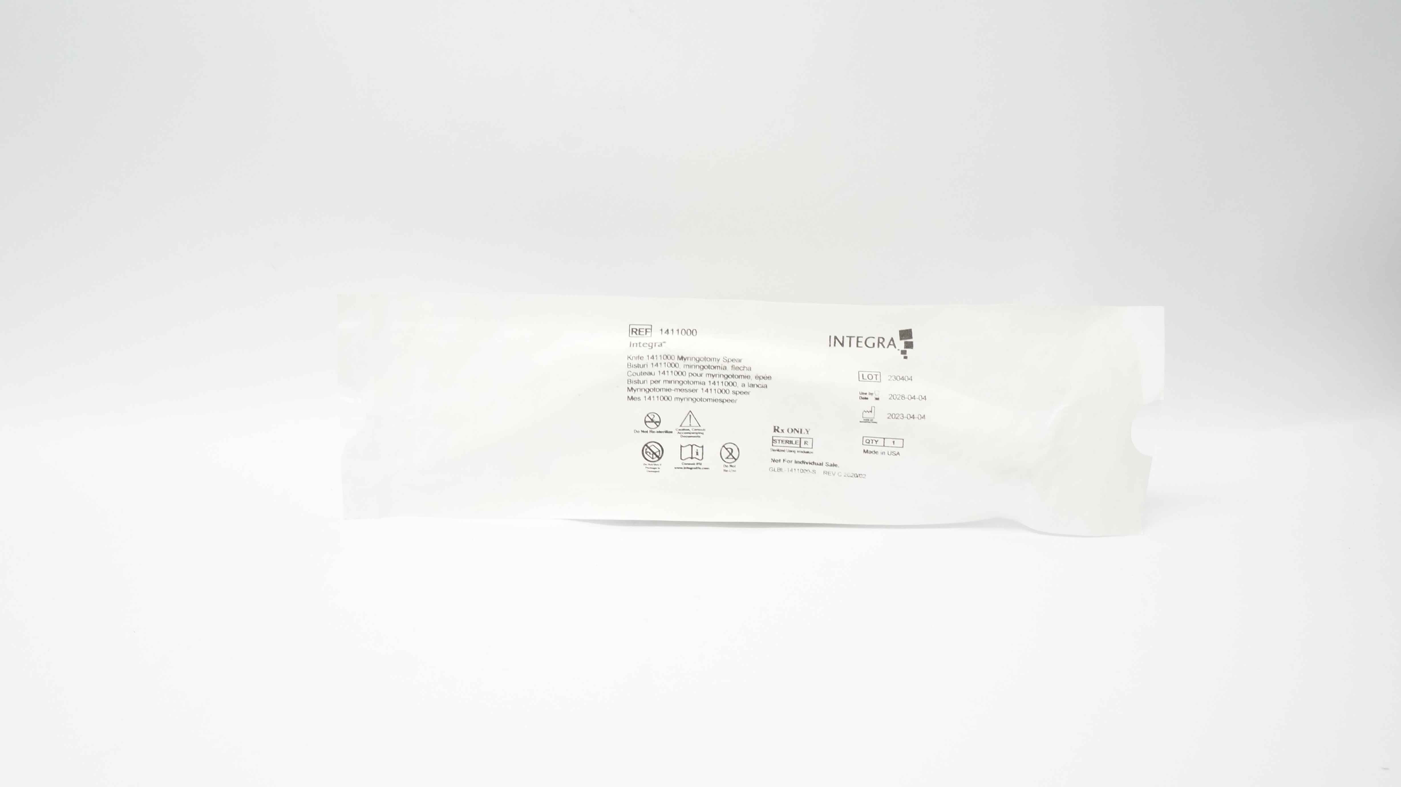 Integra 1411000 Miringotomy Spear Knife