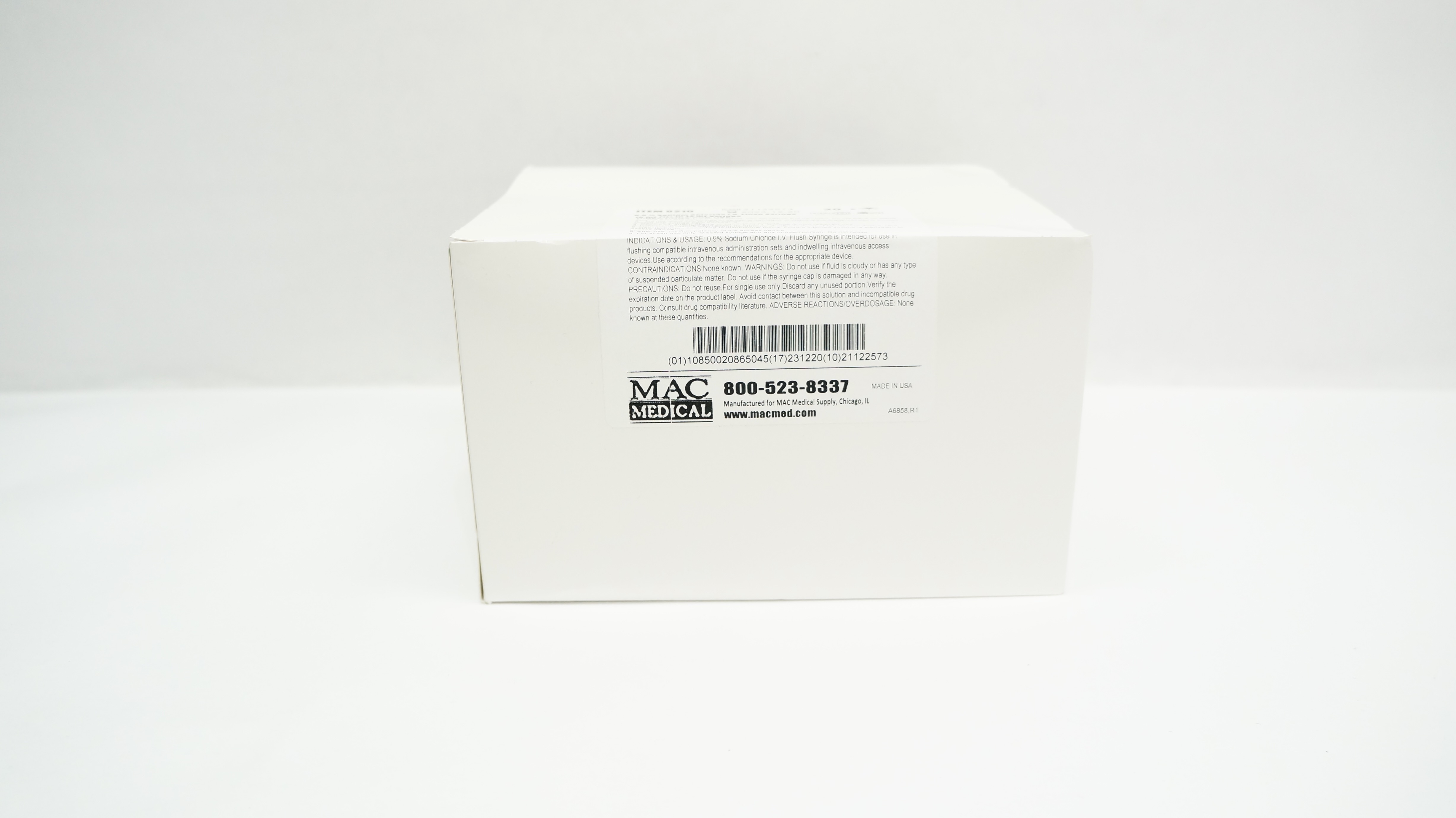 MAC Medical 9210 Infusion 0.9% Sodium Chloride I.V.. Flush Syringe - Box of 30