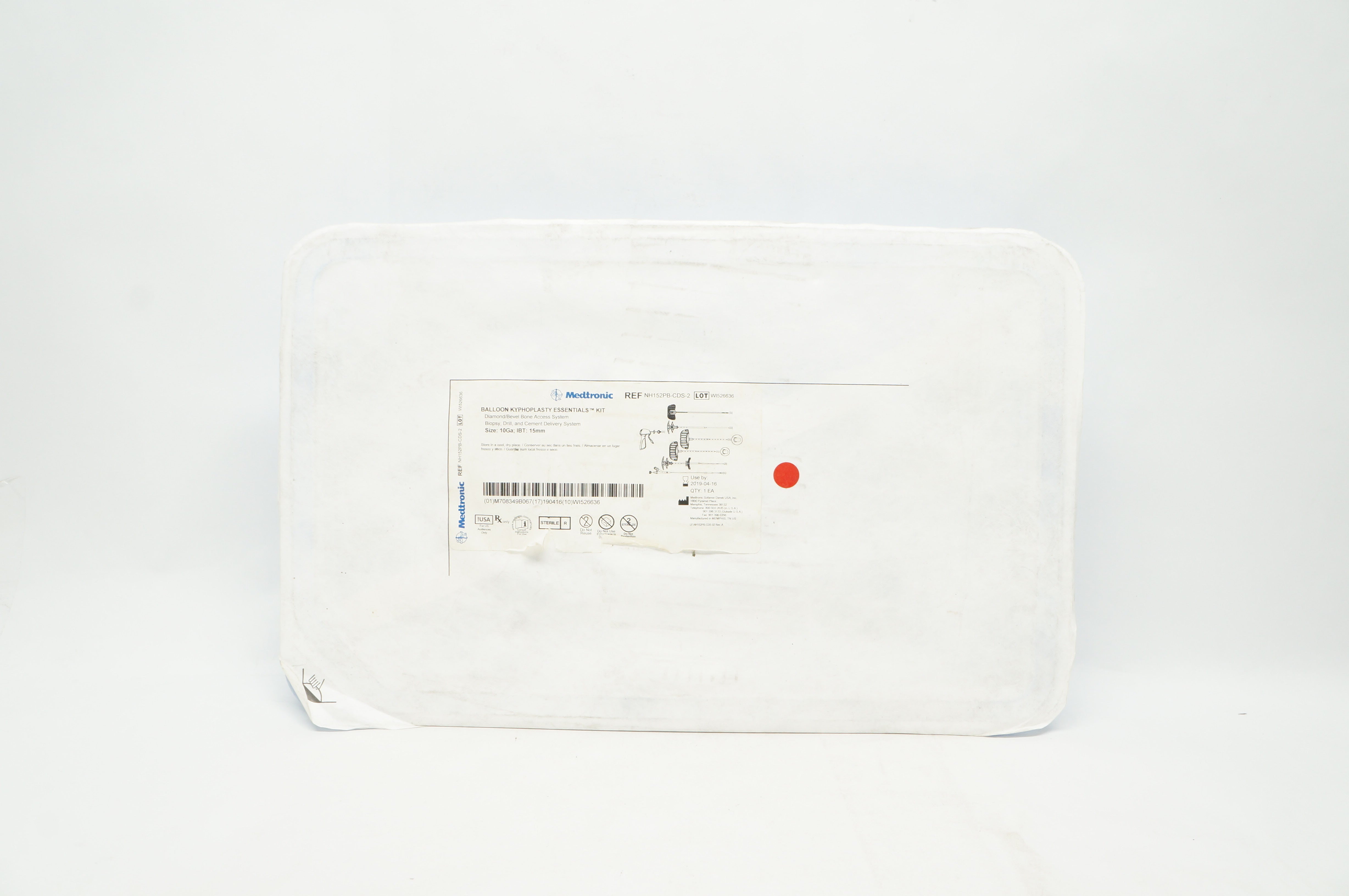Medtronic NH152PB-CDS-2 Balloon Kyphoplasty Essentials Kit 10Ga 15mm (x)