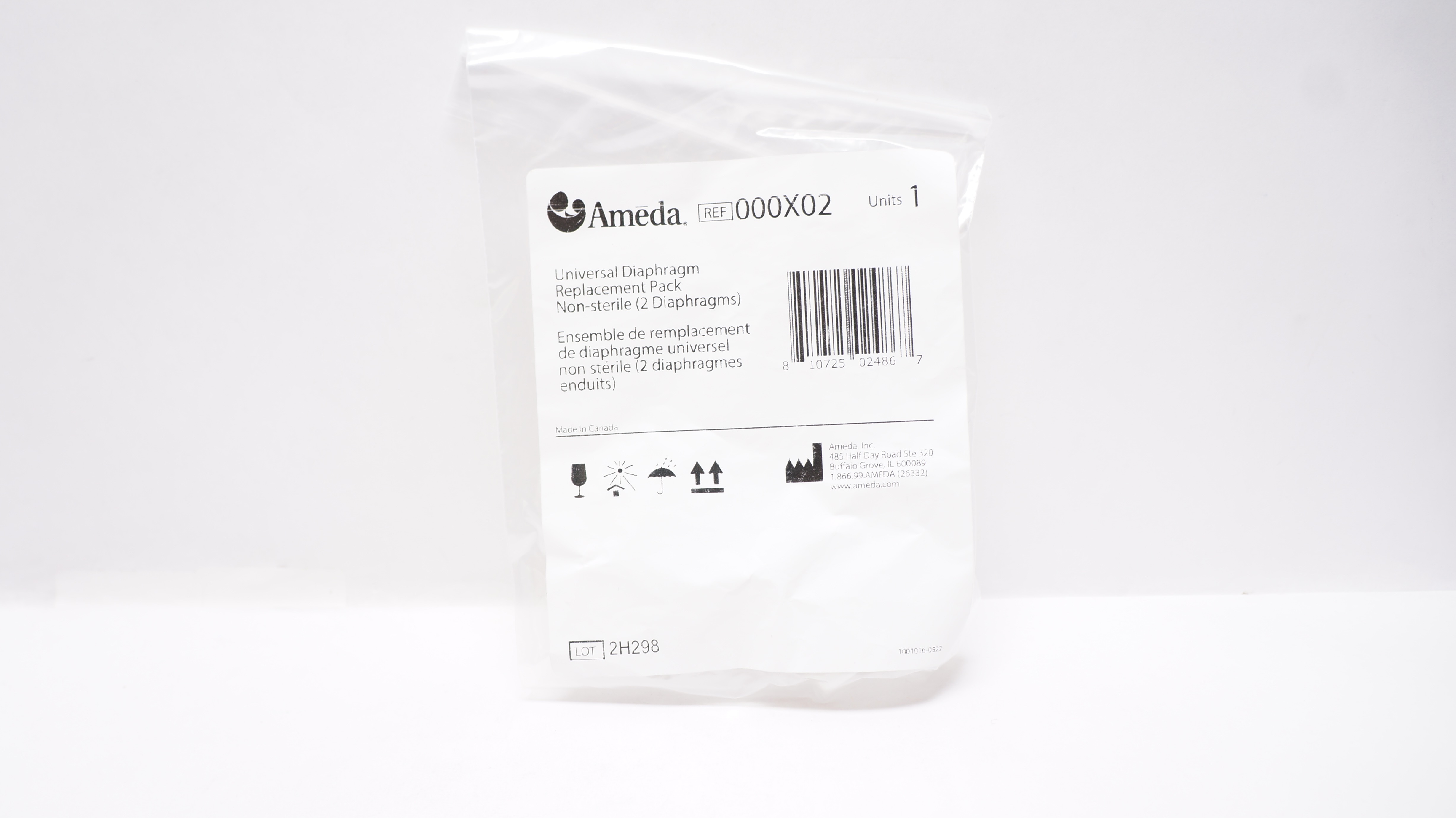 Ameda 000X02 Universal Diaphragm Replacement Pack - Pack of 2