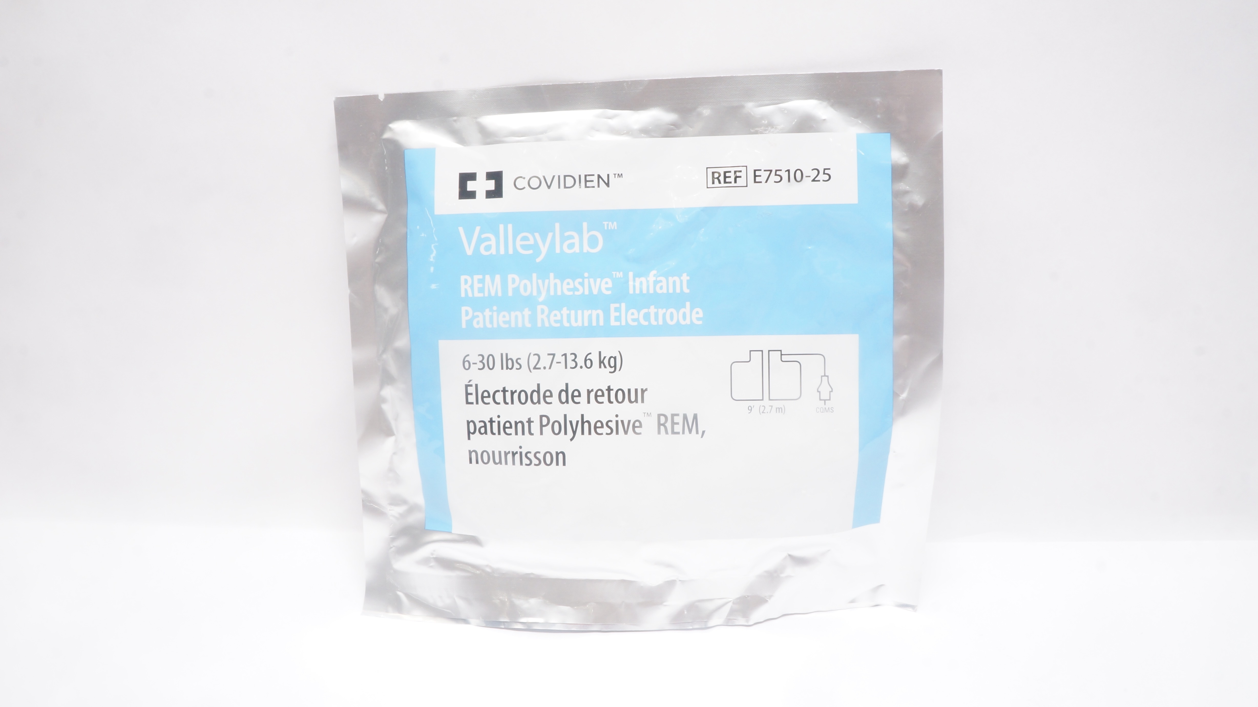 Covidien E7510-25 Valleylab REM Polyhesive Infant Return Electrode 6-30lbs.