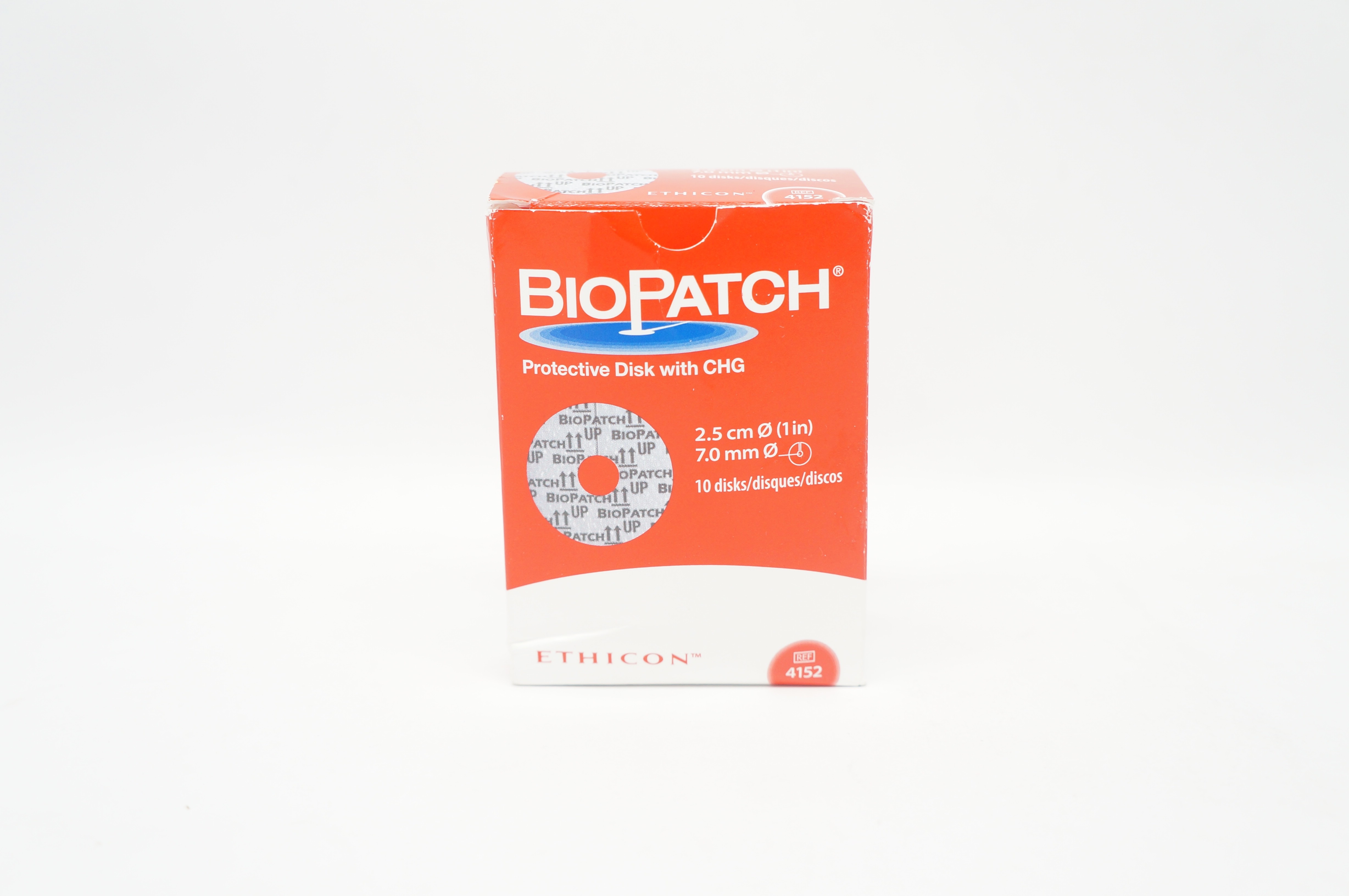 Ethicon 4152 BioPatch Protective Disk with CHG 1 inch x 7.0 mm (x) - Box of 10