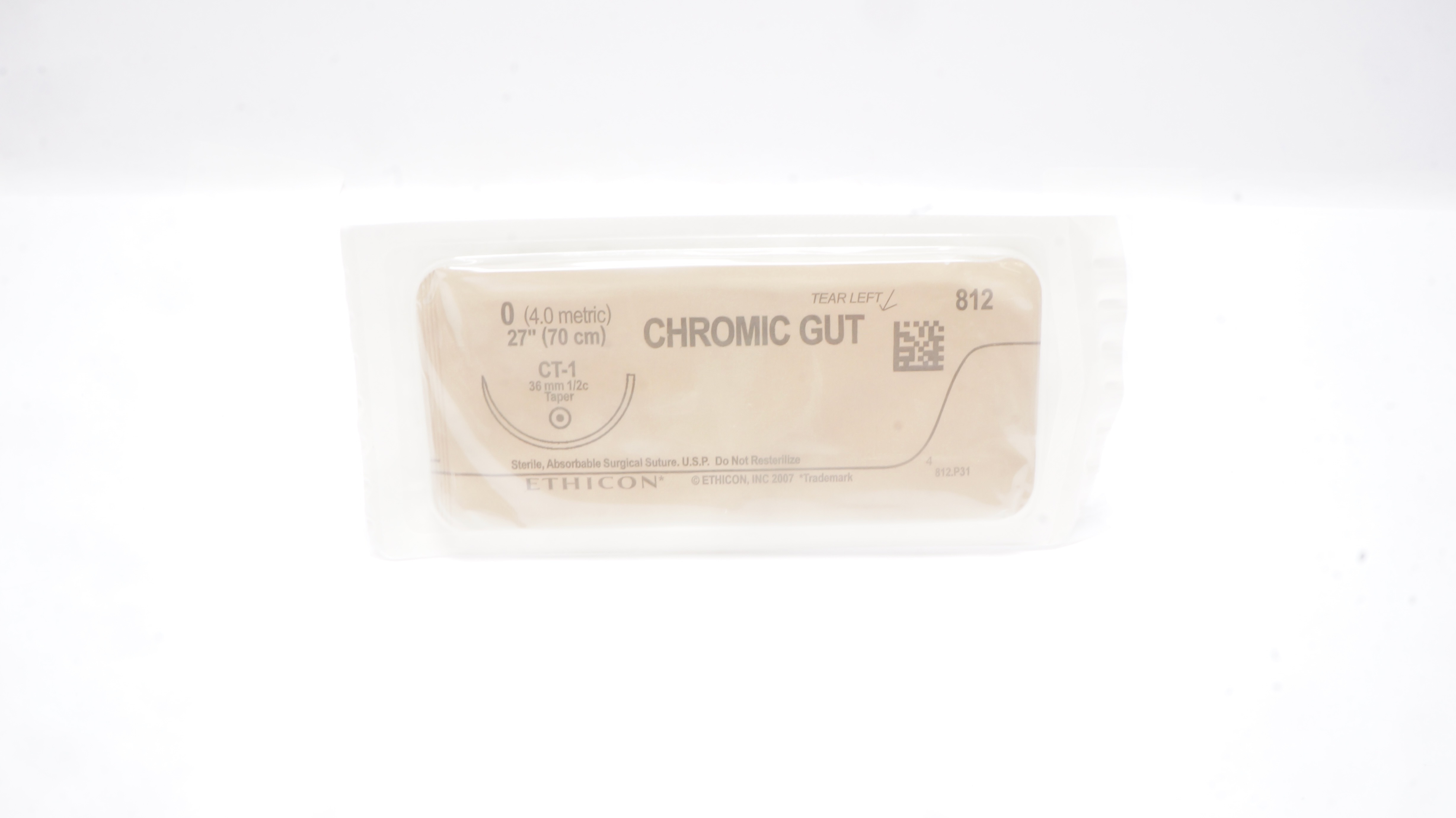 Ethicon 812 0 CHROMIC GUT Surgical Stre CT-1 36mm 1/2c Taper, 27inch (x)