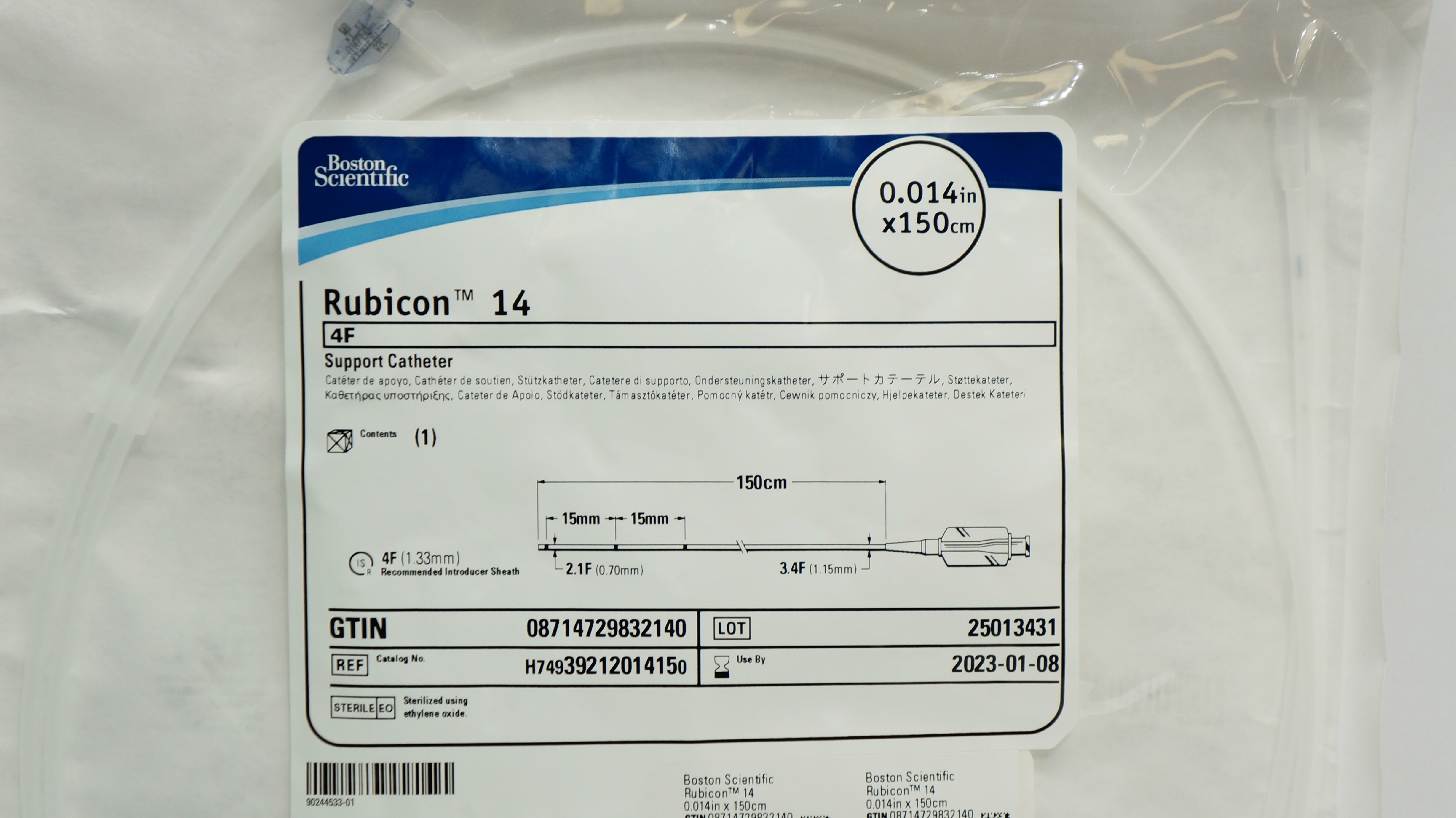 Boston Scientific H74939212014150 Rubicon 14 Support Cath. 0.014inch x 150cm (x)