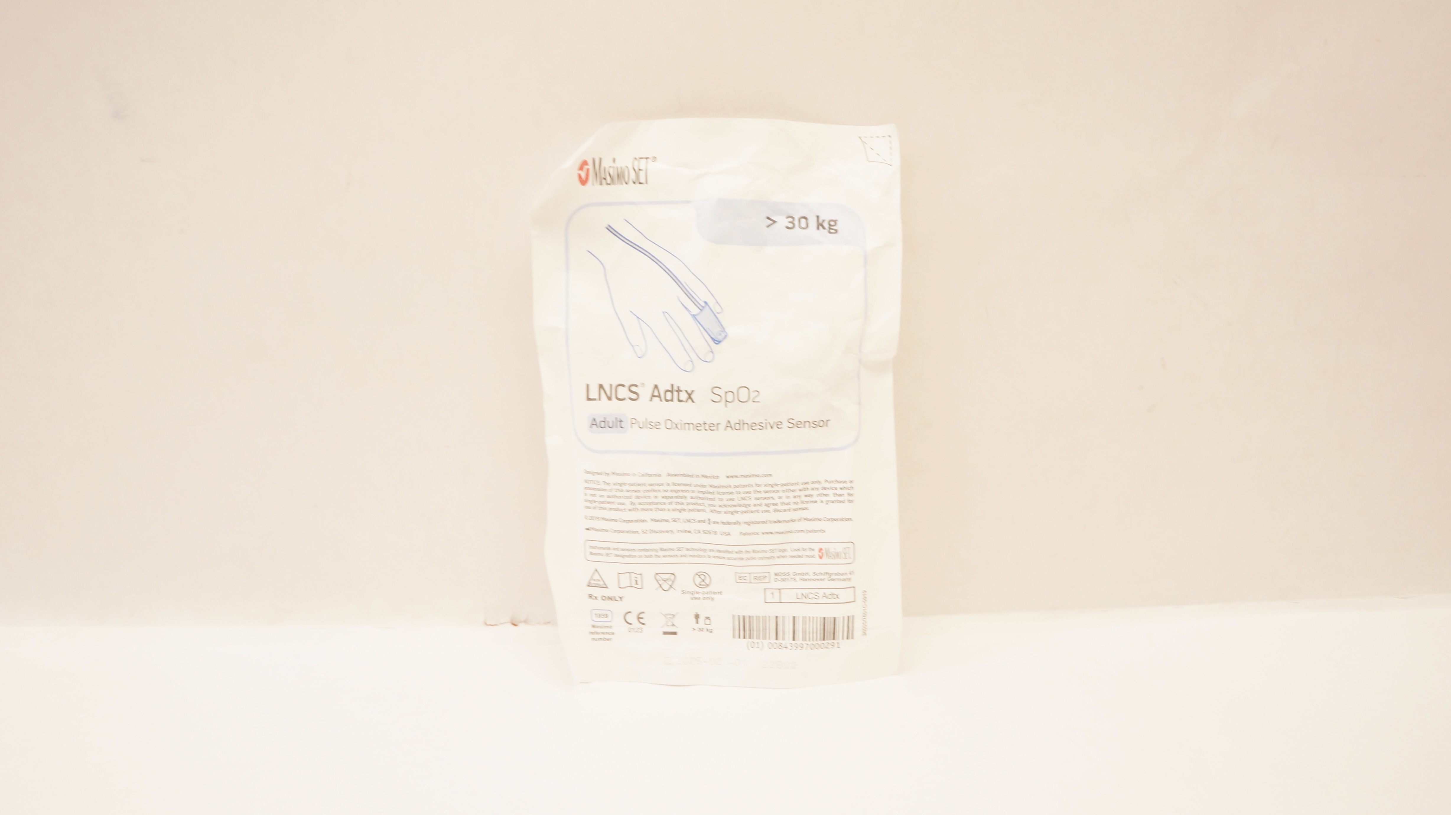 MasimoSet 1859 LNCS Adtx SpO2 Adult Pulse Oximeter Adhesive Sensor >30kg