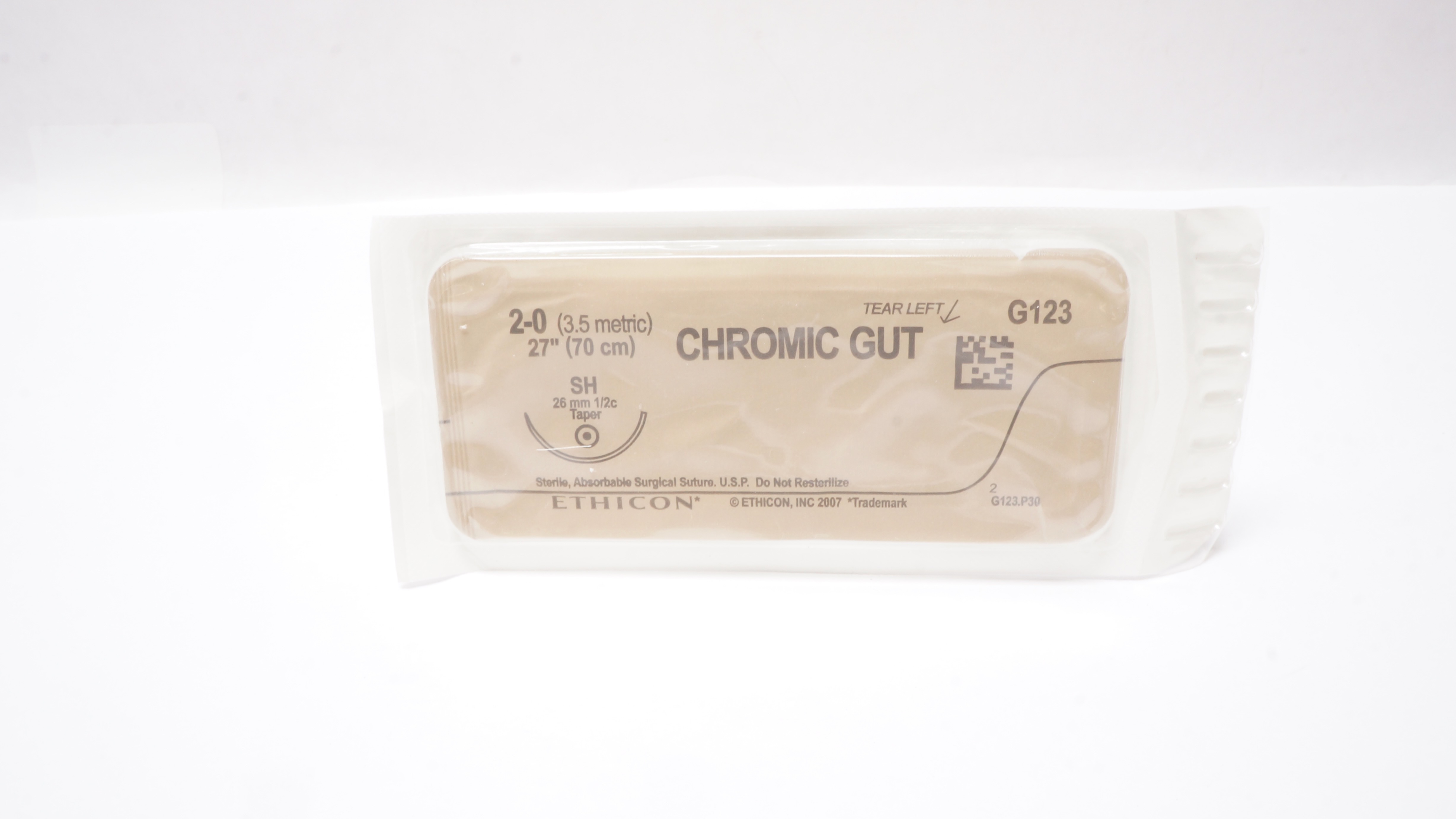 Ethicon G123 2-0 Chromic Gut Surgical Stre SH 26mm 1/2c Taper, 27inch