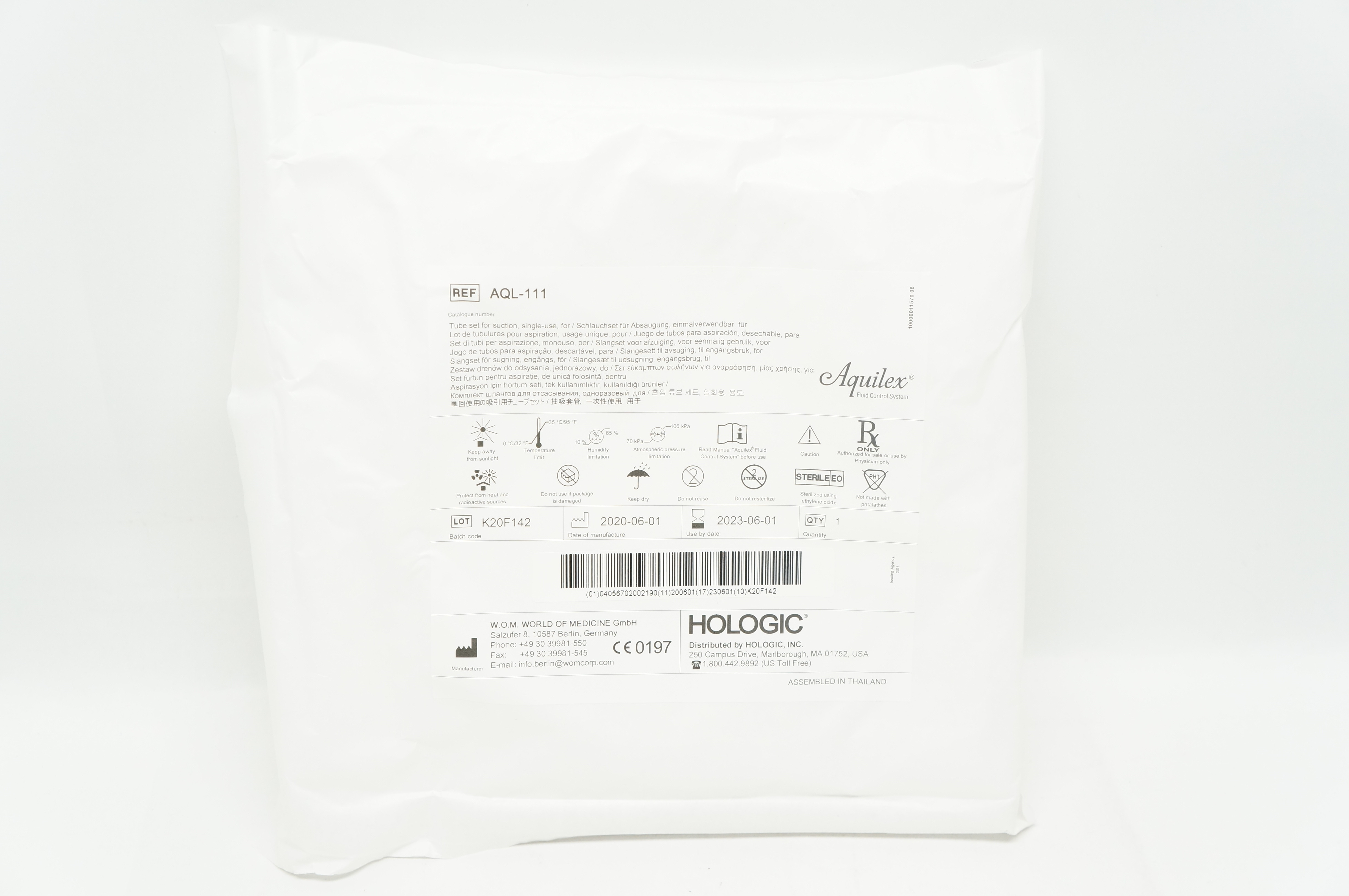 Hologic AQL-111 Aquilex Tube Set for Suction