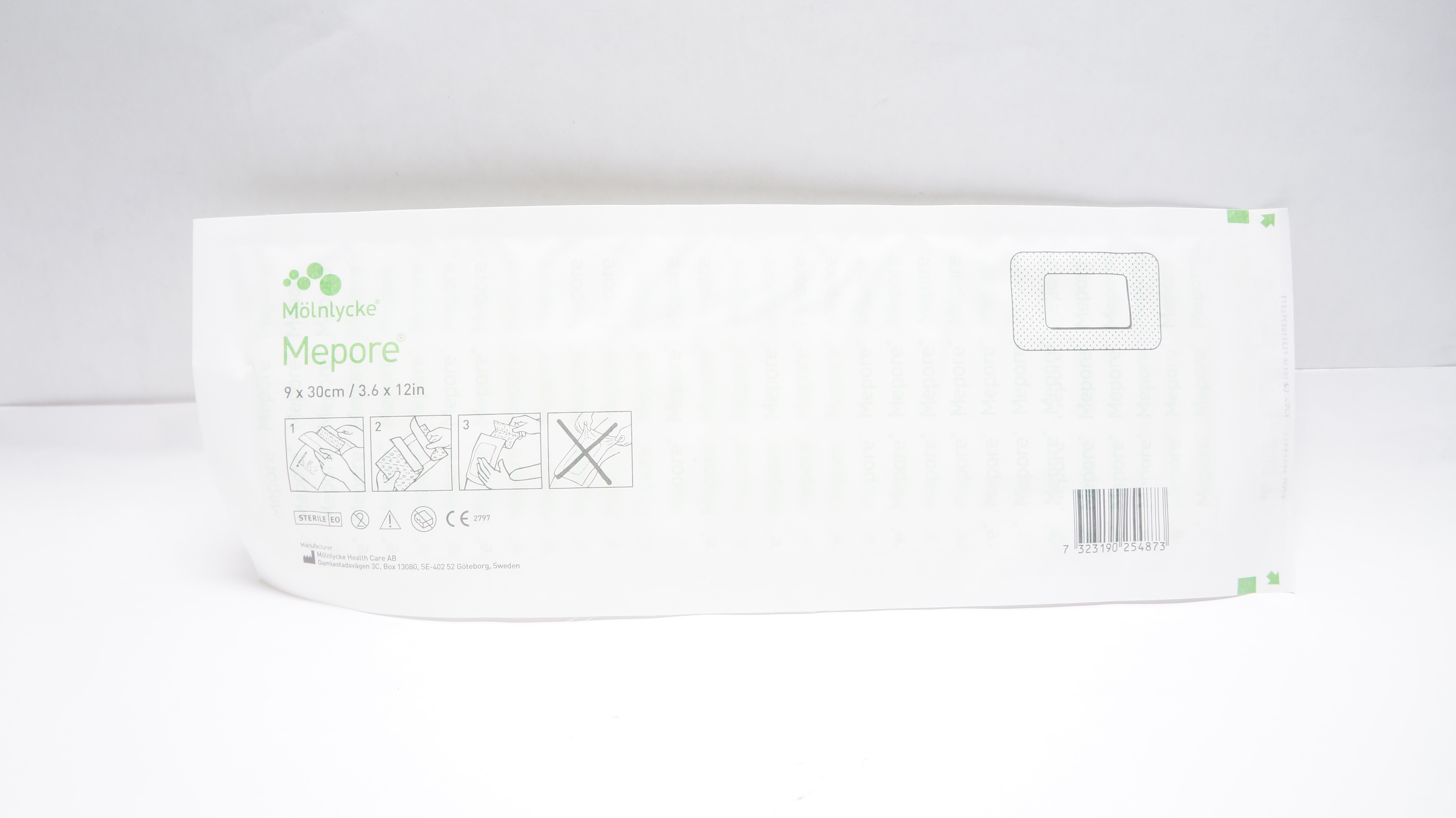 Mölnlycke 671300 Mepore Adhesive Surgical Dressing 3.6 x 12In