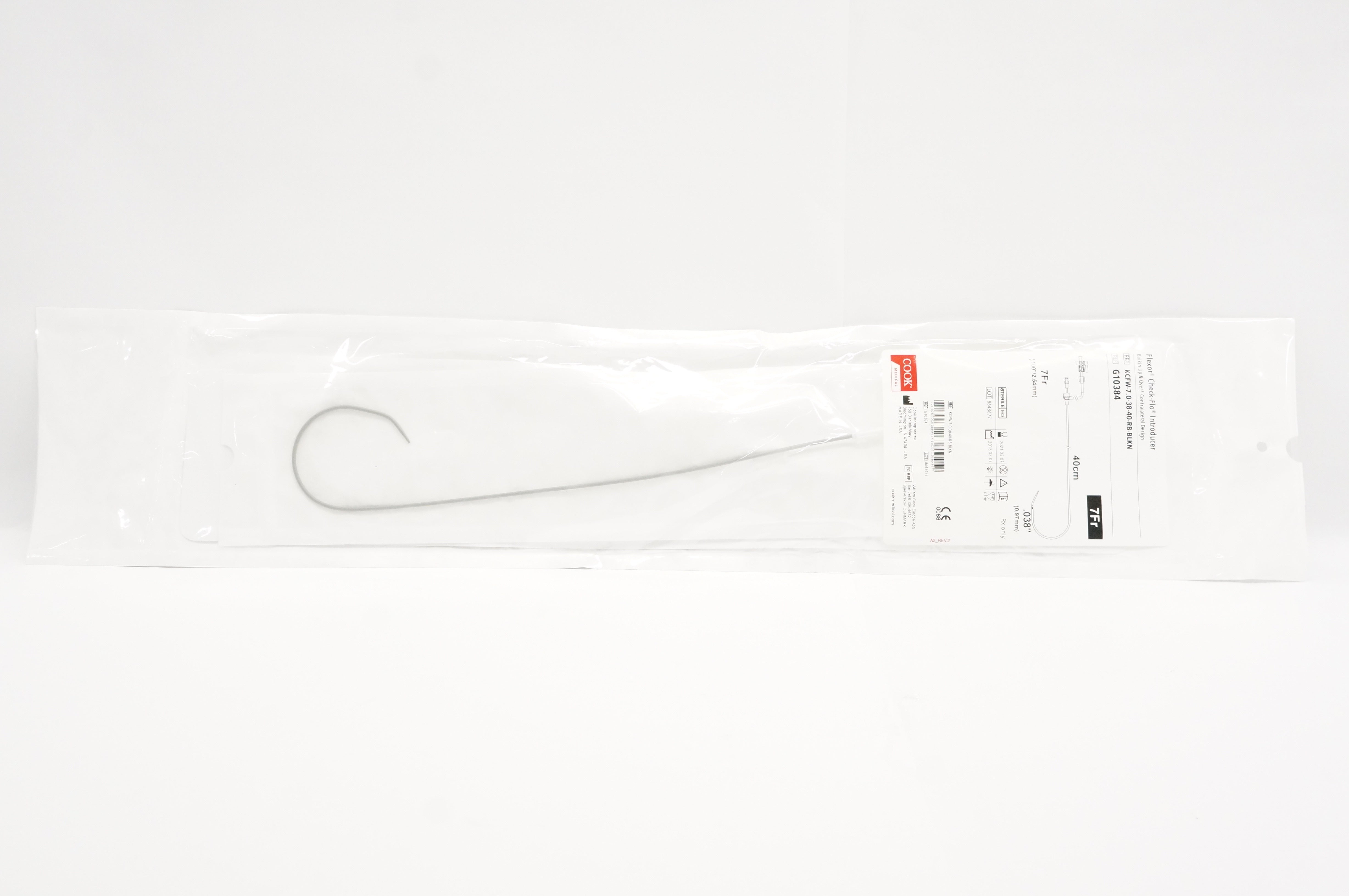 Cook Medical G10384 Flexor Check-Flo Introducer 7Fr, 40cm x .038in. (x)