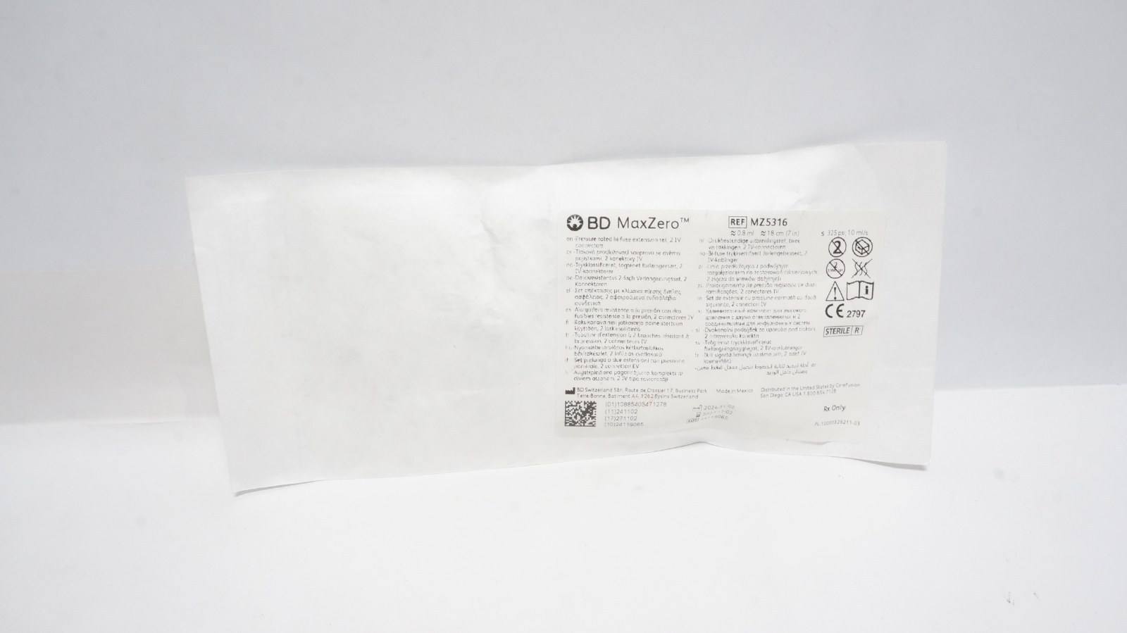BD MaxZero MZ5316 Bi-Fuse Extension Set 0.8 ml 18 cm