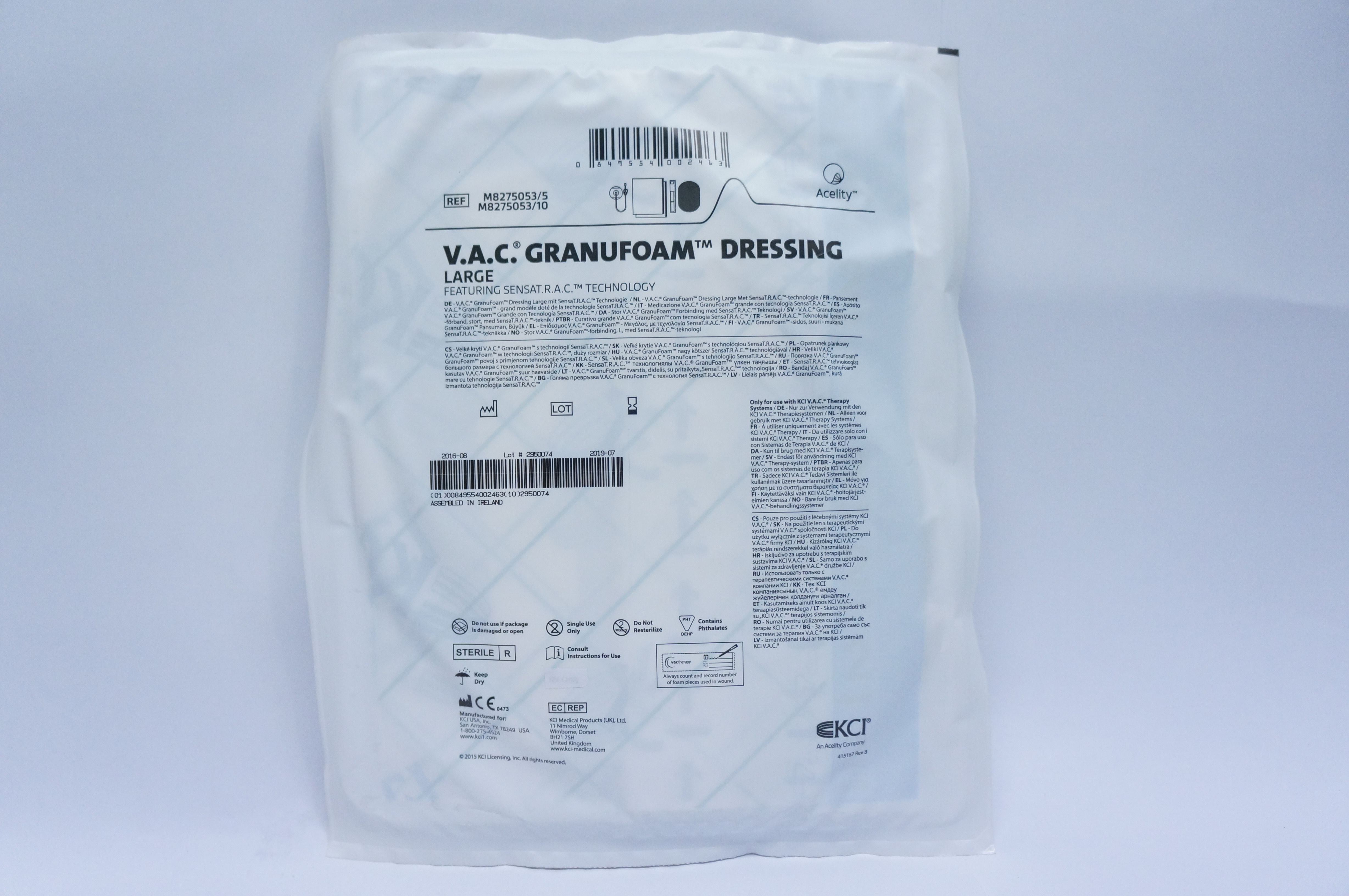 KCI M8275053 V.A.C. Granufoam Dressing, Large (x)