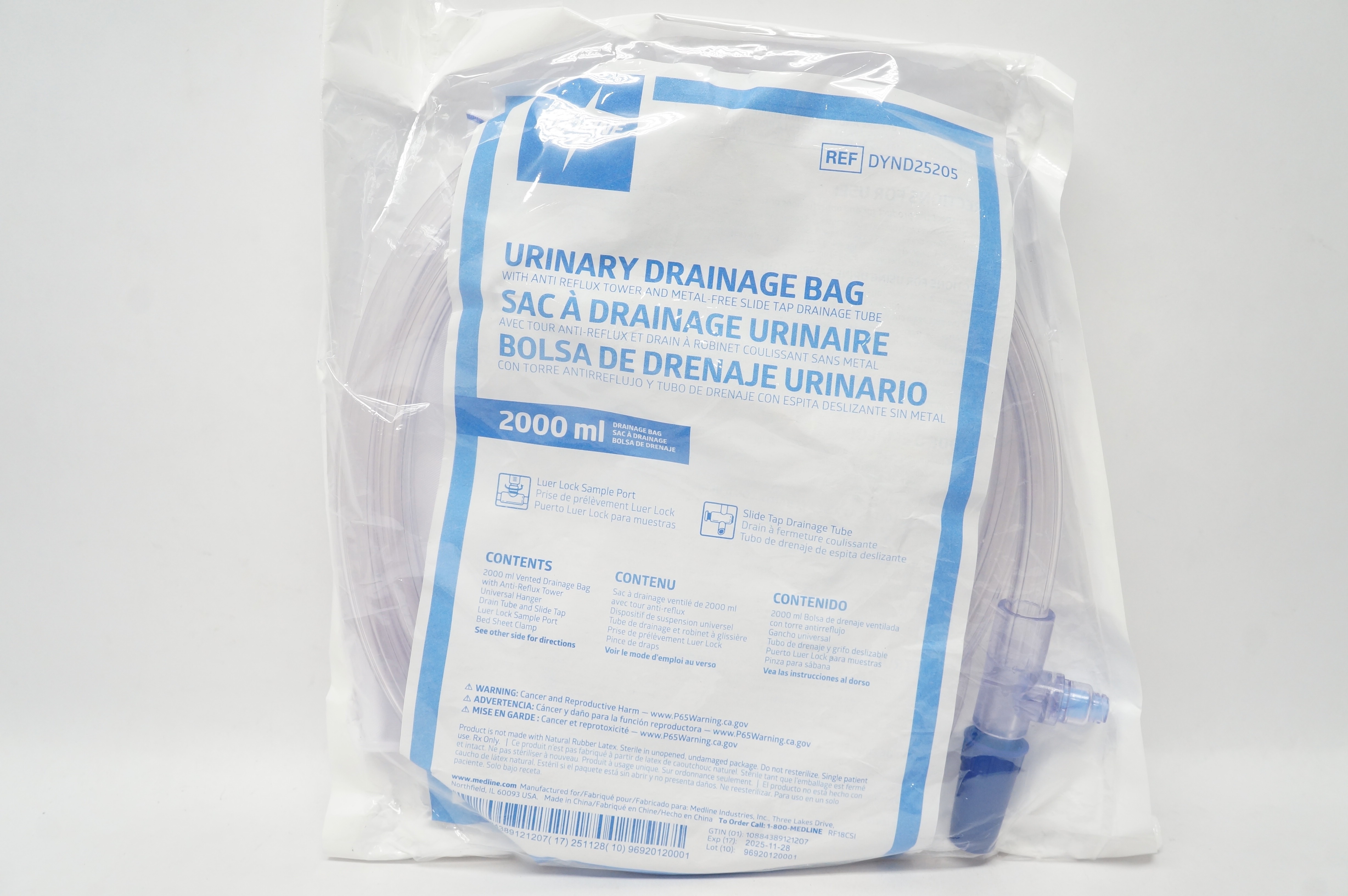 Medline DYND25205 Urinary Drainage Bag 2000mL