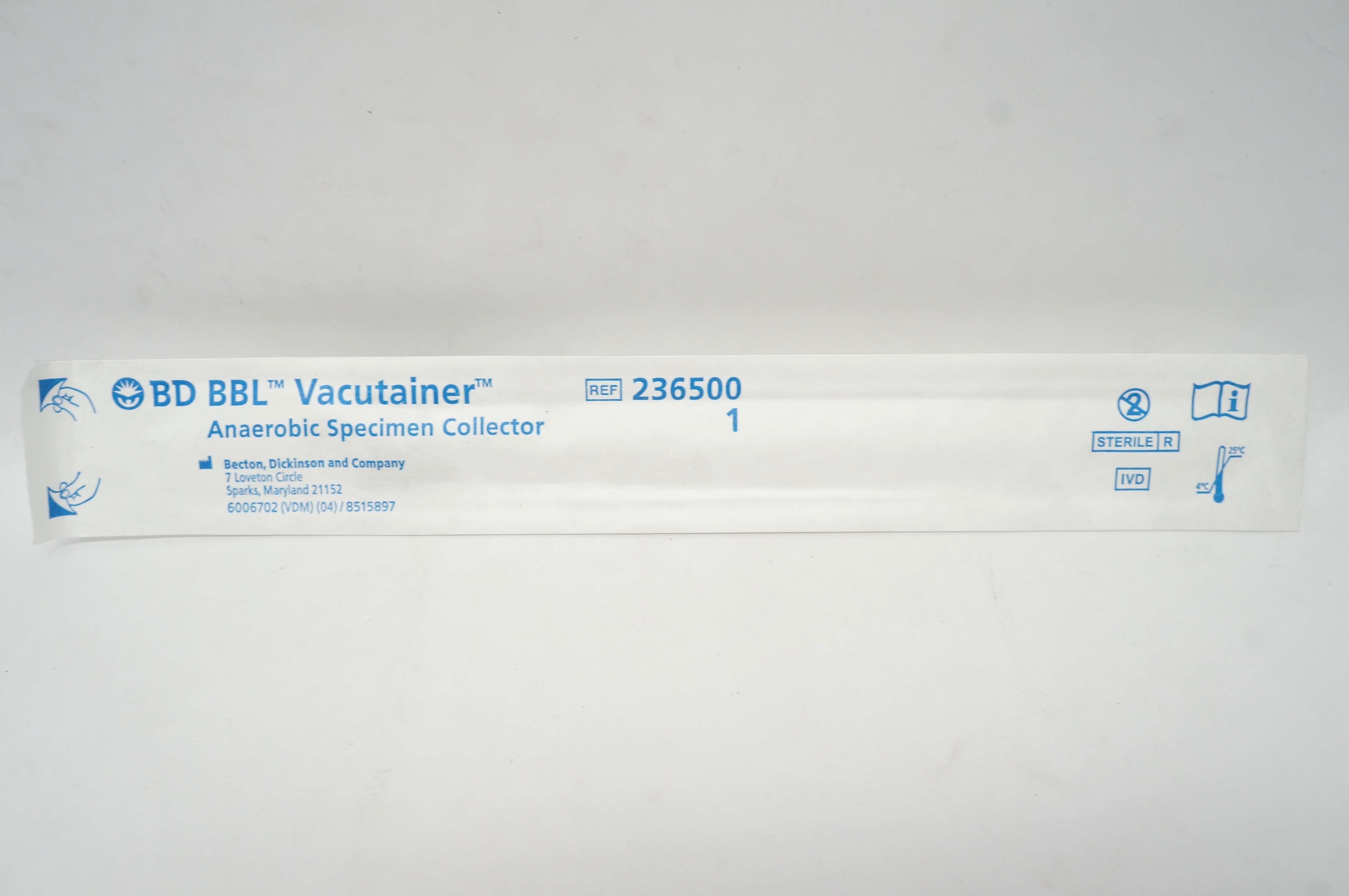 BD 236500 BBL Vacutainer Anaerobic Specimen Collector