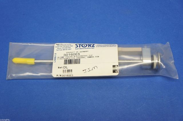 Karl Storz 30160ES Klemm Trocar W/Eccentric Tip F/ 30160WES /Fes Trocars 6mmx8.5