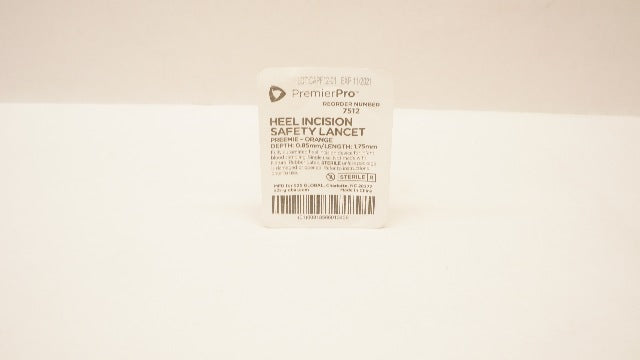 PremierPro 7512 Heel Incision Safety Lancet Preemie-Orange 0.85mm/1.75mm (x)